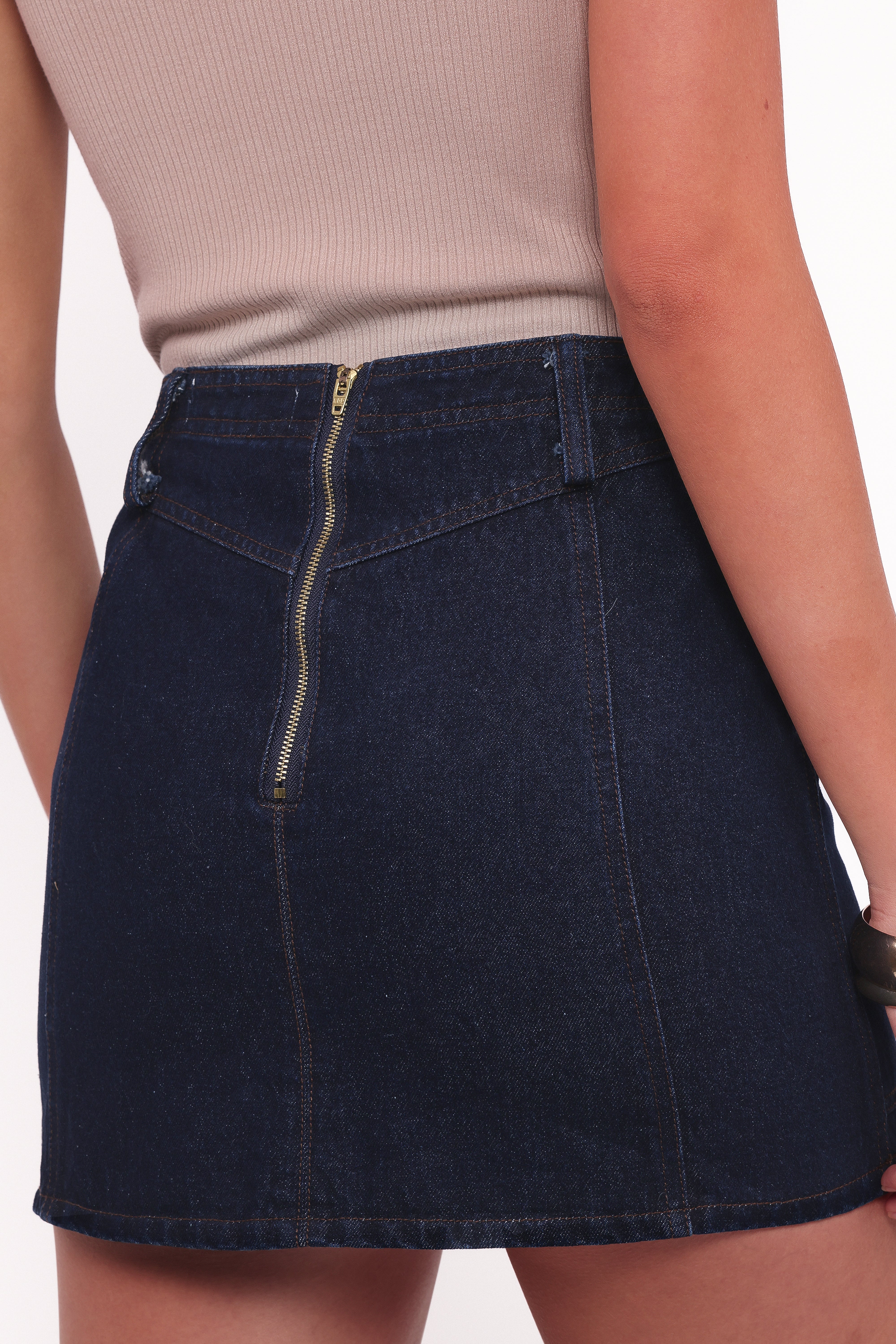 Narla Mini Skirt - Dark Denim-Ladys Street