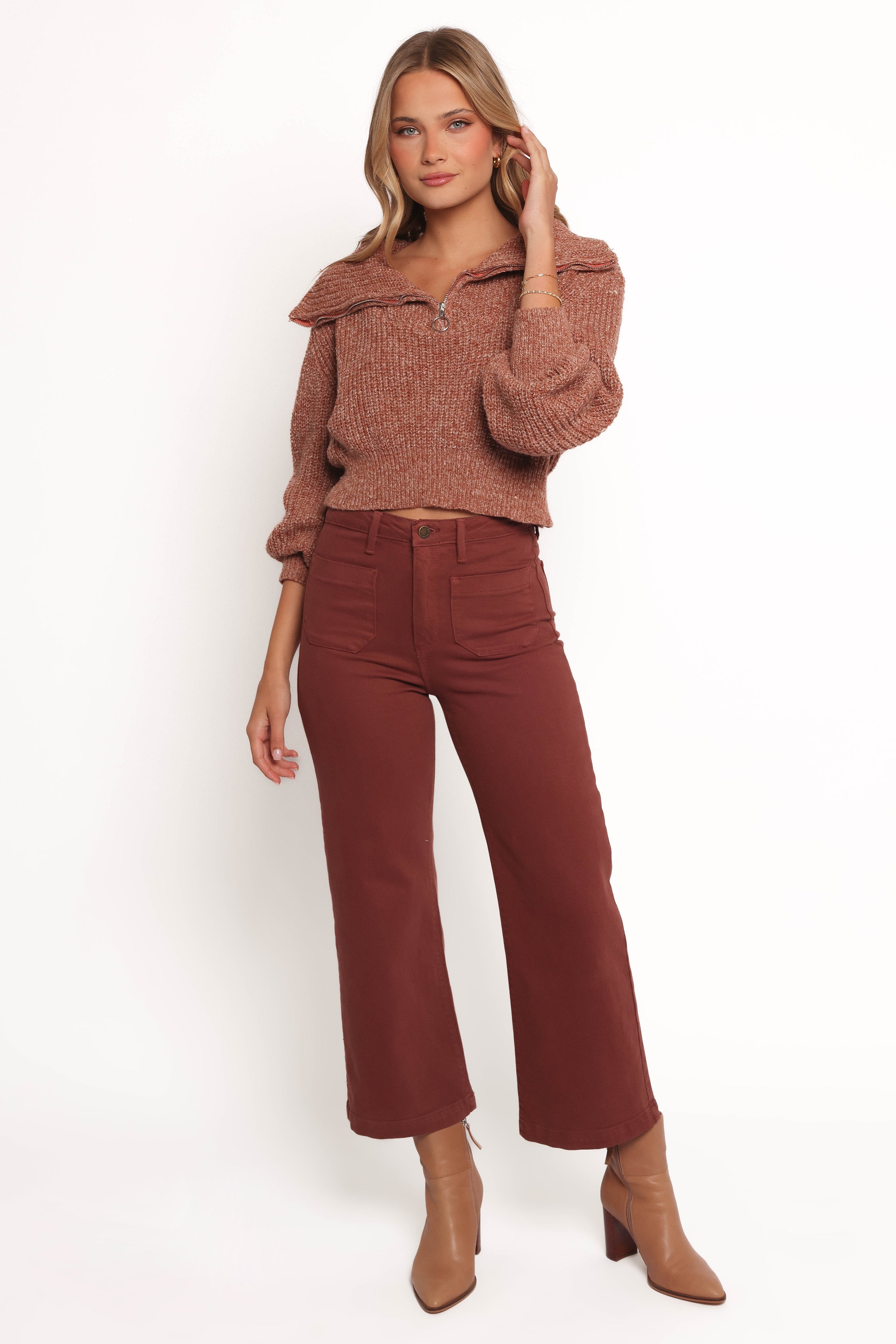 Noah High Rise Wide Leg Jean - Bronze-Ladys Street