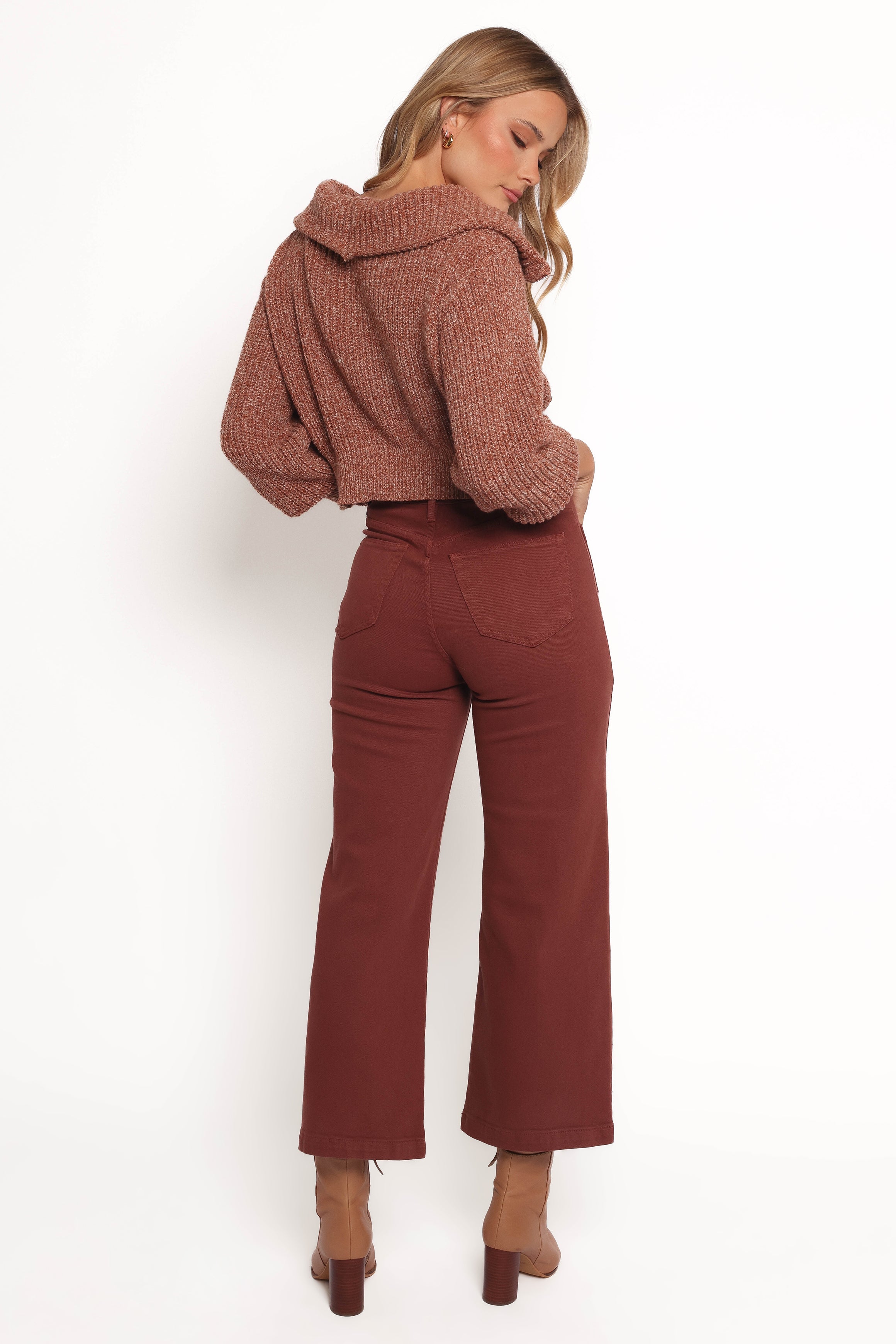 Noah High Rise Wide Leg Jean - Bronze-Ladys Street