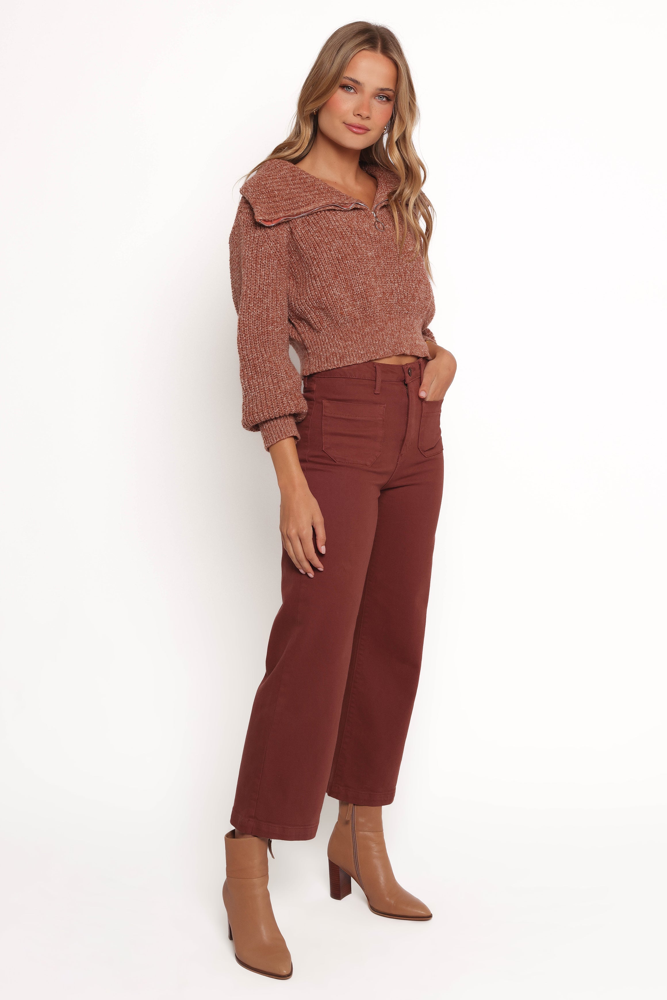 Noah High Rise Wide Leg Jean - Bronze-Ladys Street