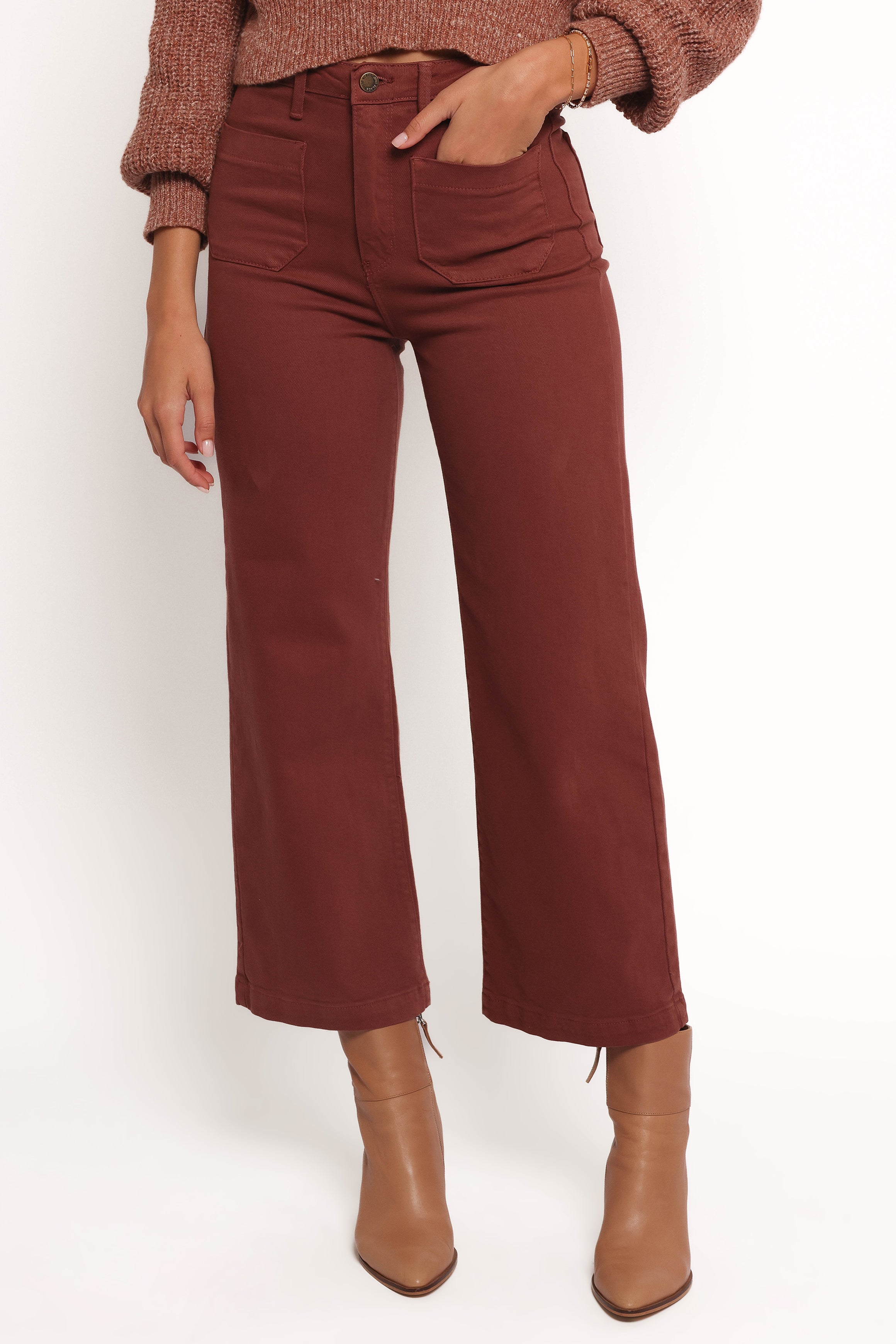 Noah High Rise Wide Leg Jean - Bronze-Ladys Street