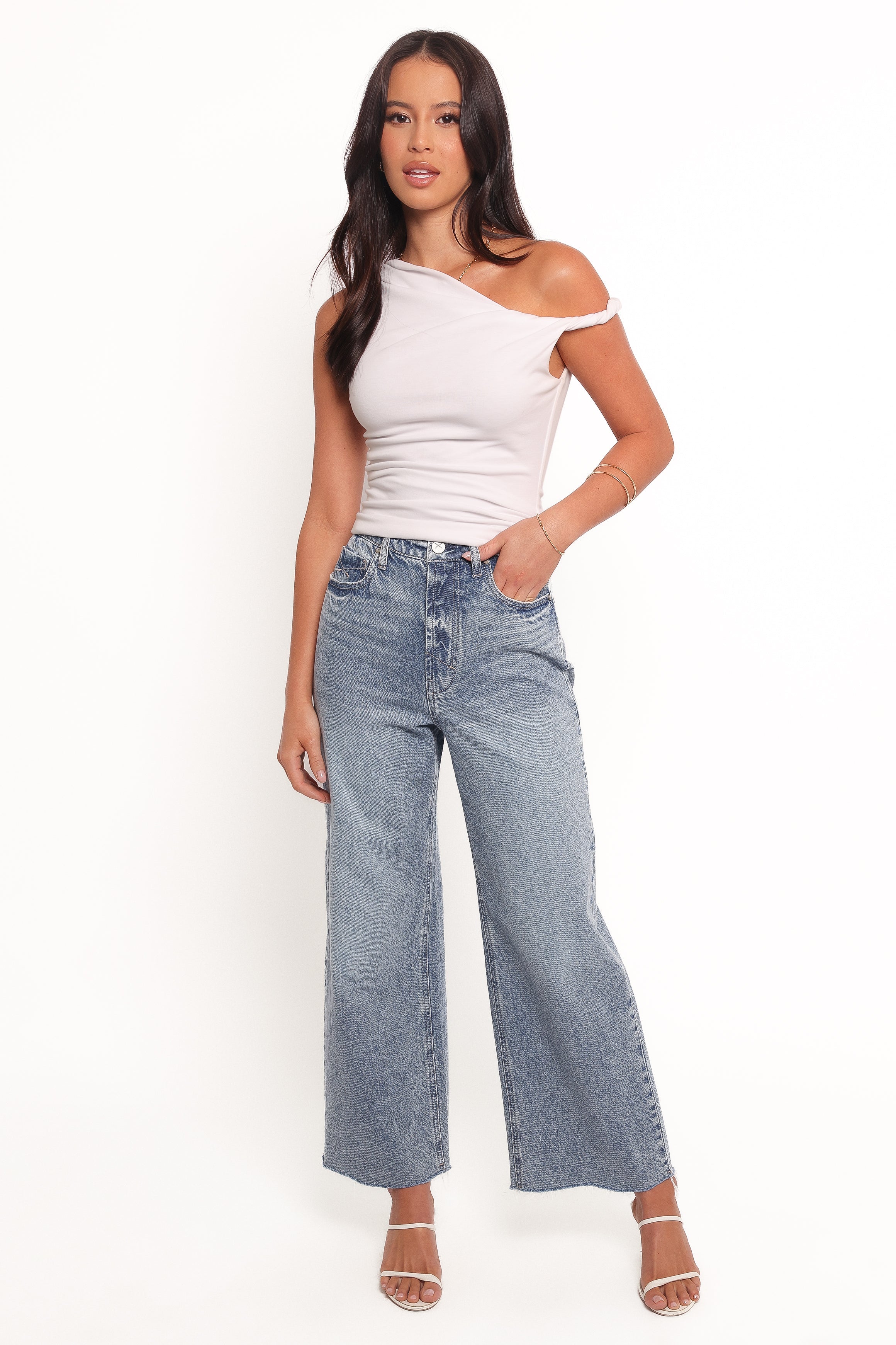 Noemi High Rise Crop Leg Jeans - Imprint-Ladys Street