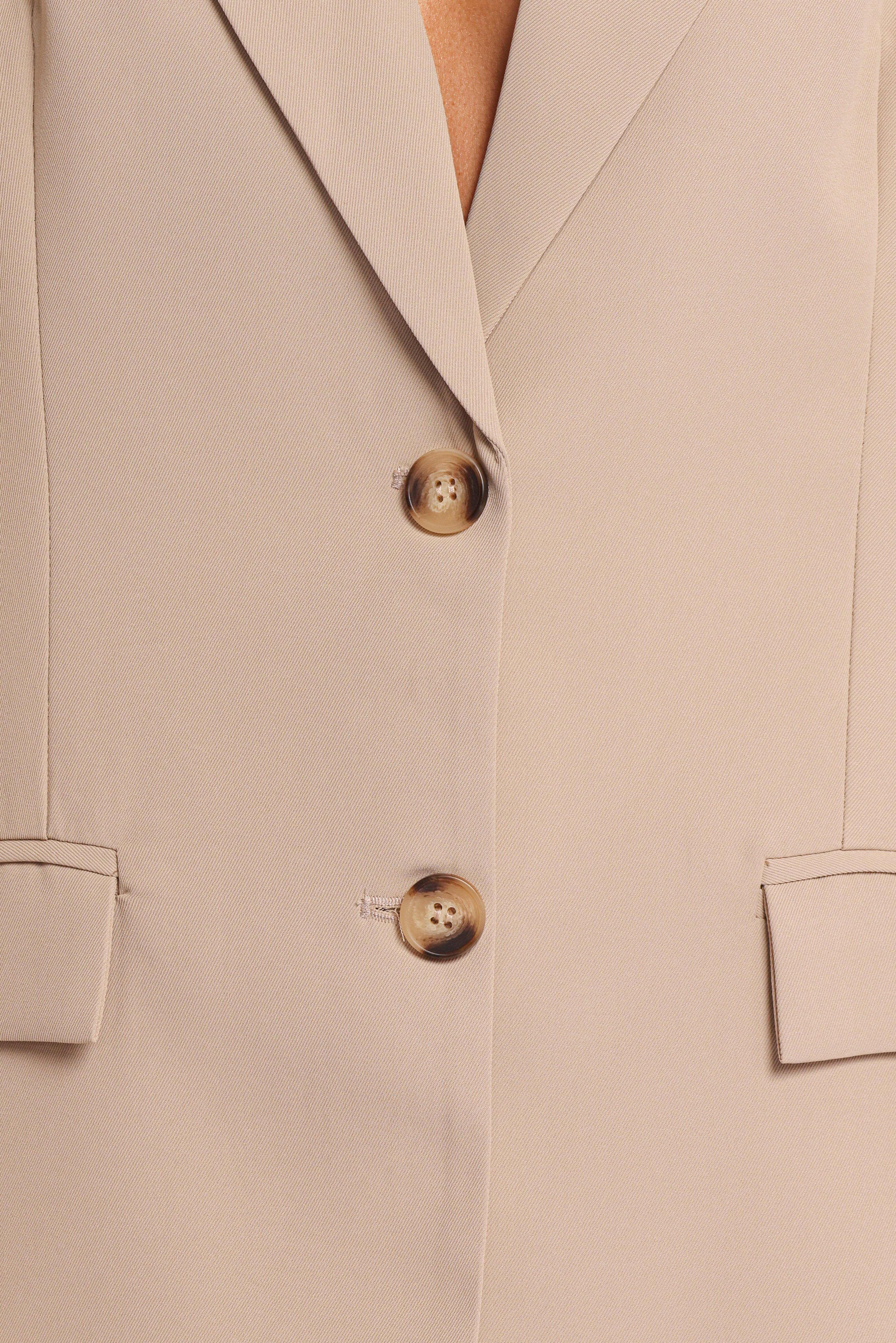 Nora Short Sleeve Blazer - Beige-Ladys Street