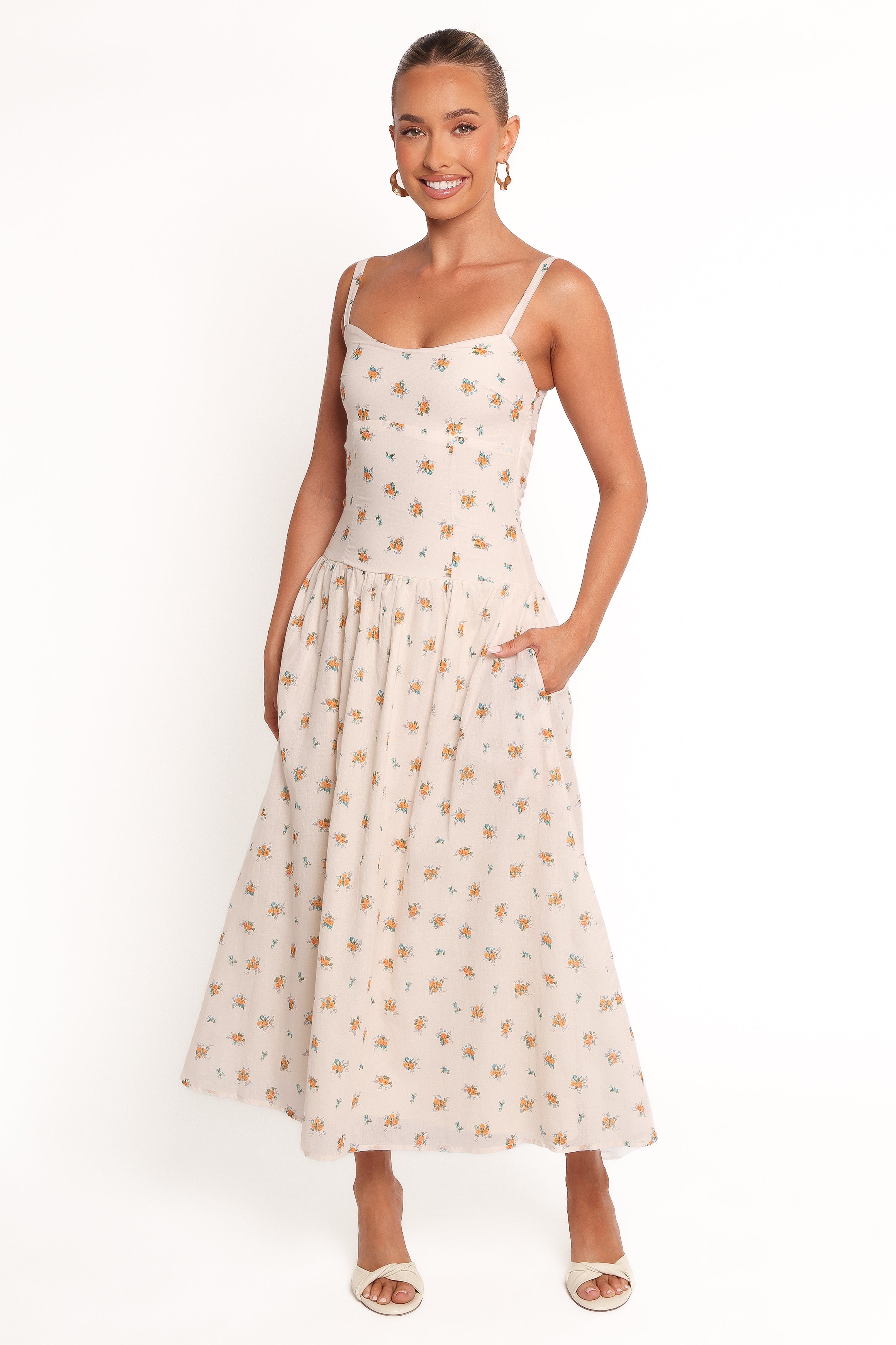Oakley Maxi Dress - Yellow Floral-Ladys Street