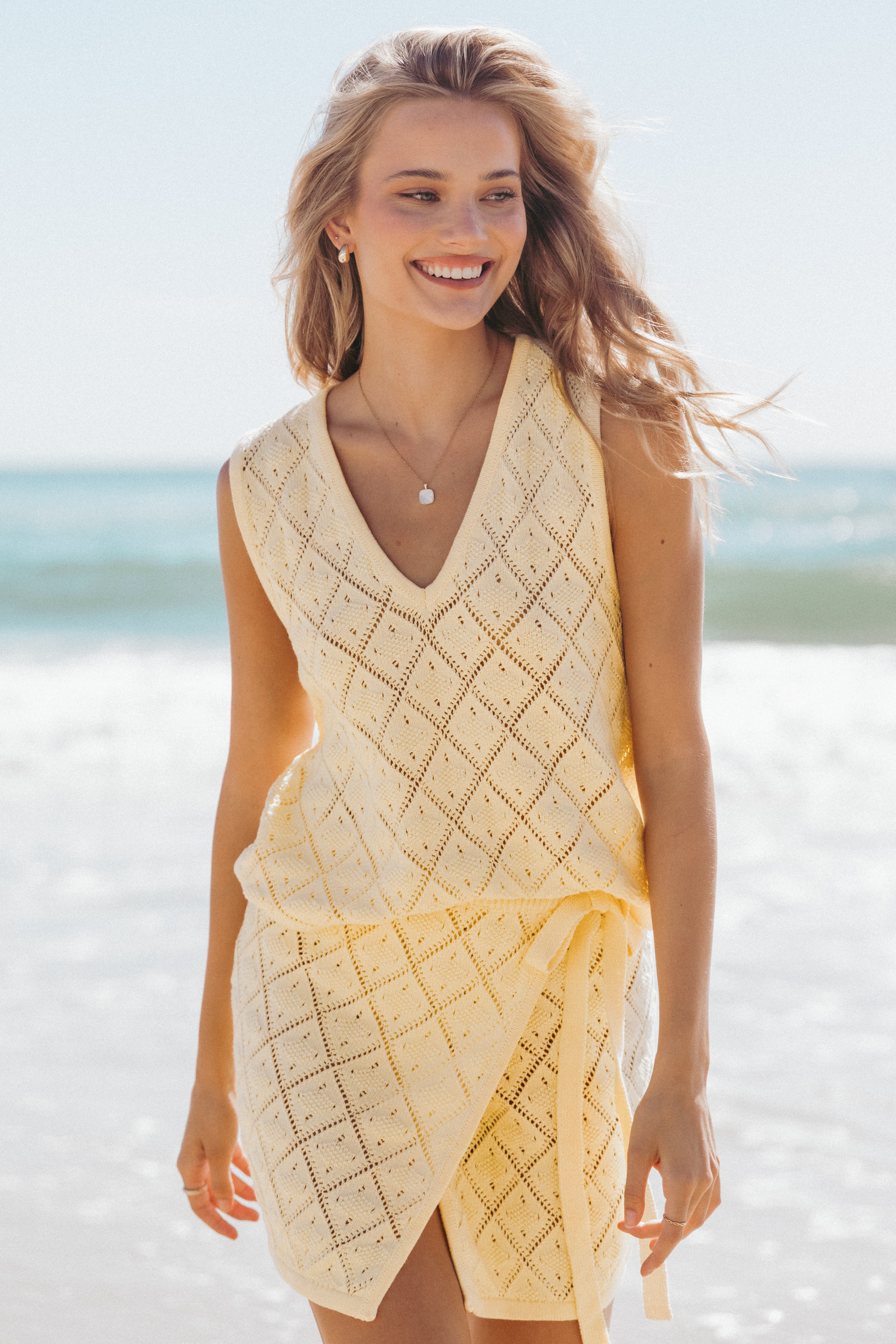 Palma Knit Top - Butter Yellow-Ladys Street
