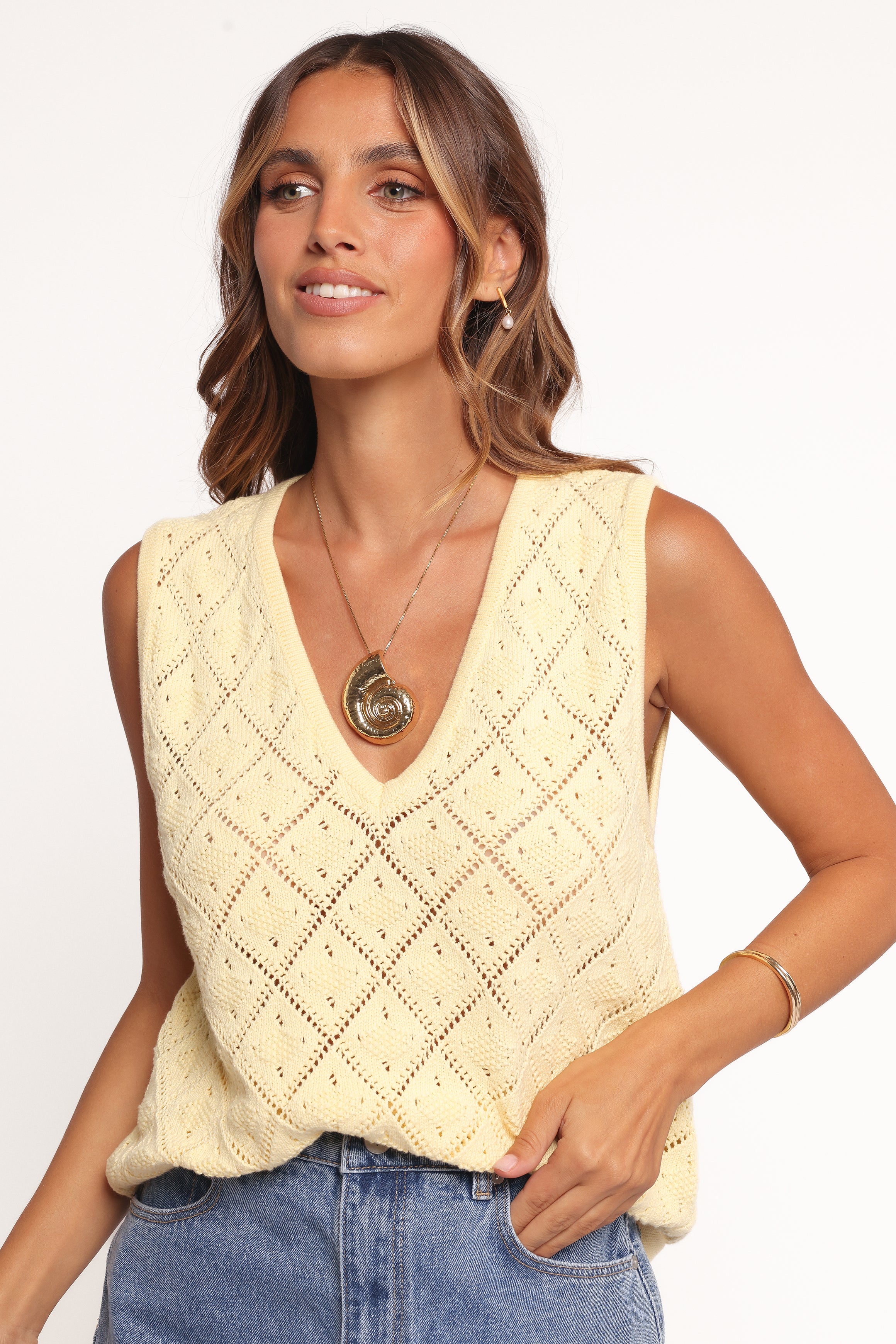 Palma Knit Top - Butter Yellow-Ladys Street