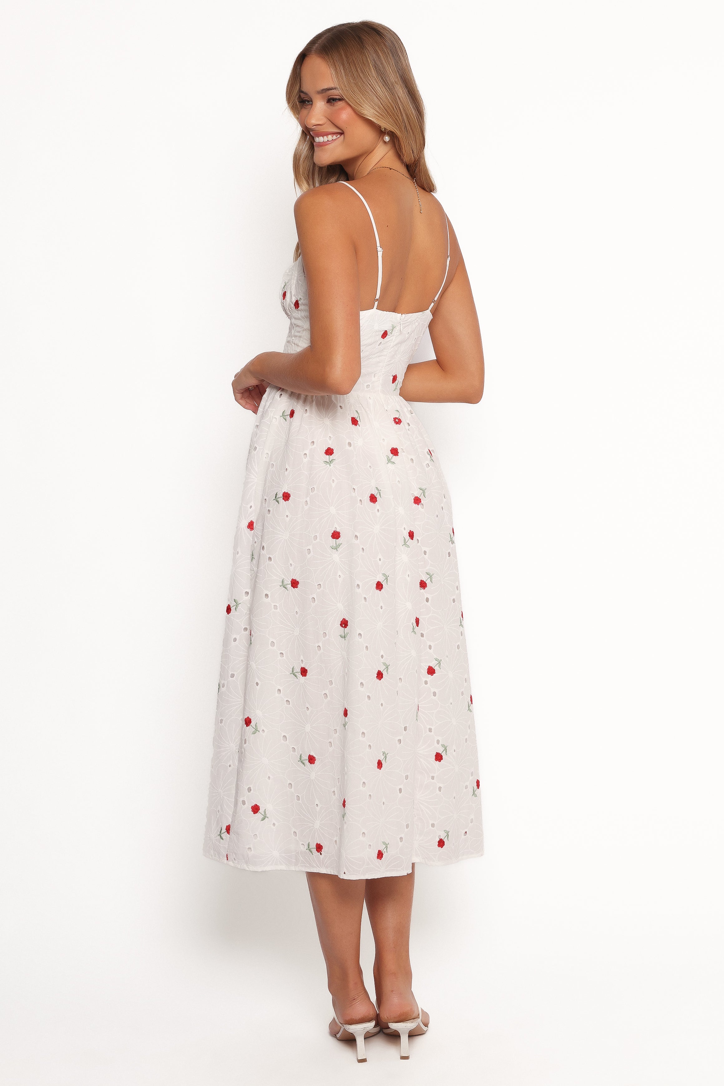 Paloma Maxi Dress - White Red Floral-Ladys Street