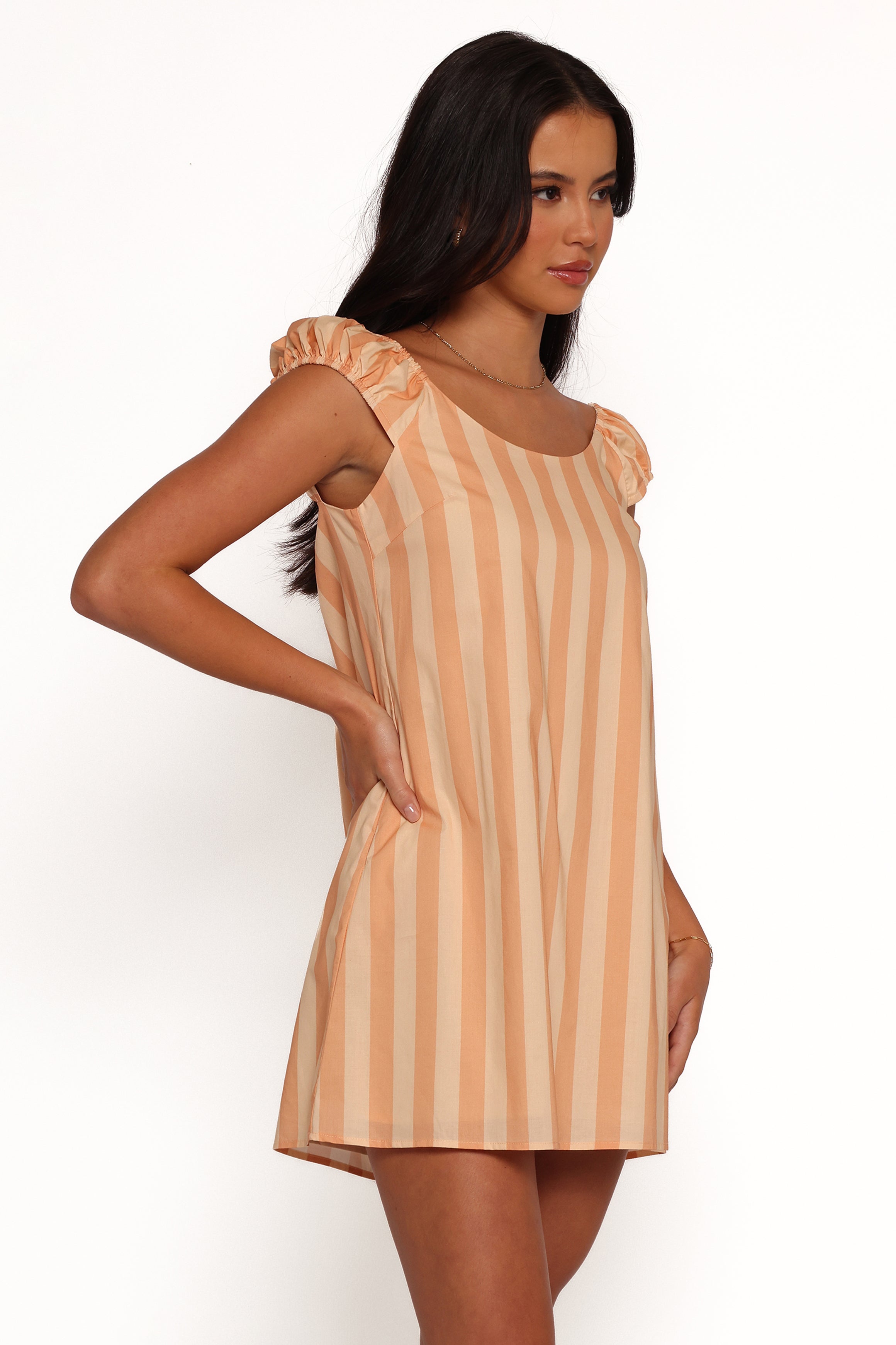 Pammy Mini Dress - Terracotta Stripe-Ladys Street