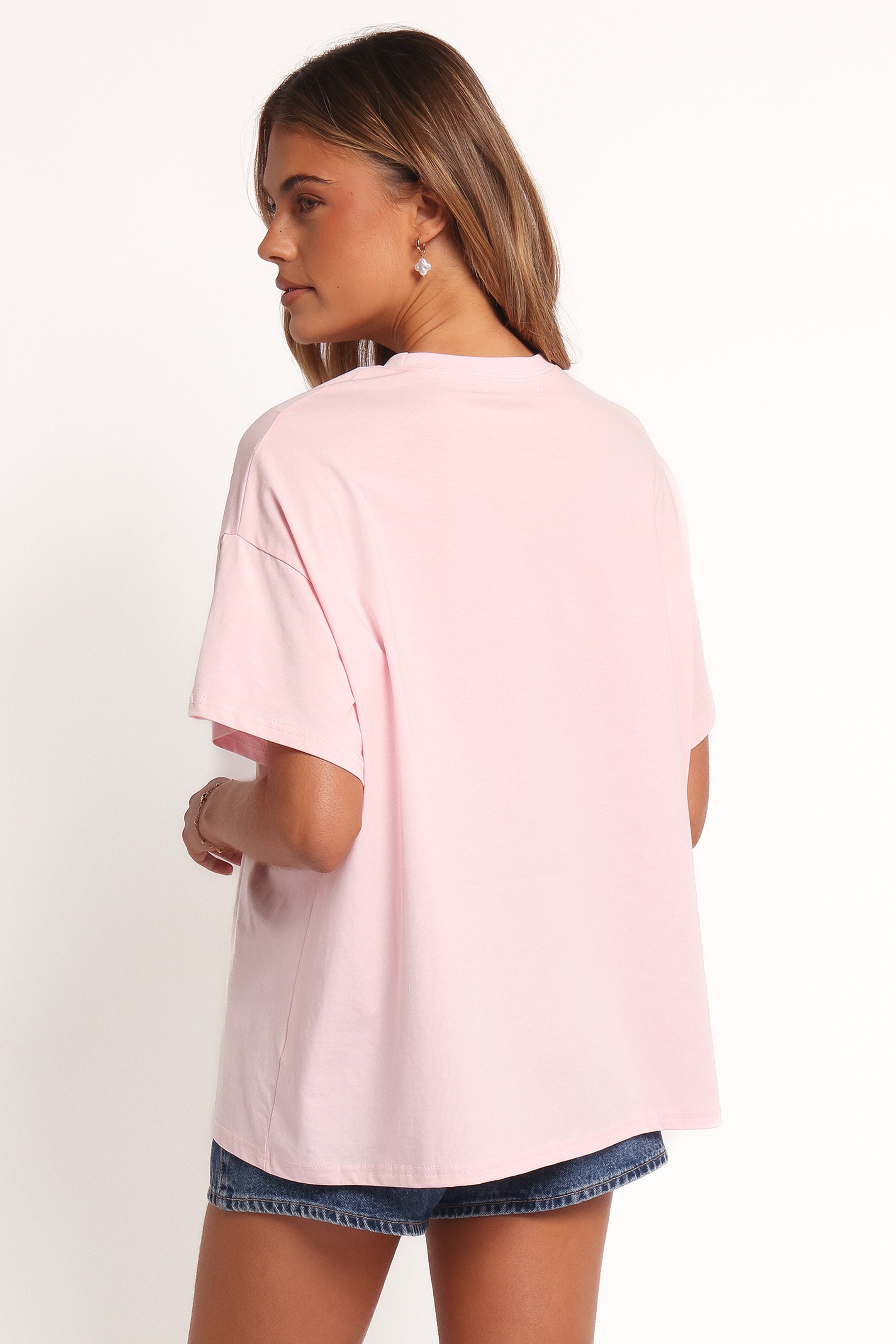 Papaya Graphic Tee - Pale Pink-Ladys Street