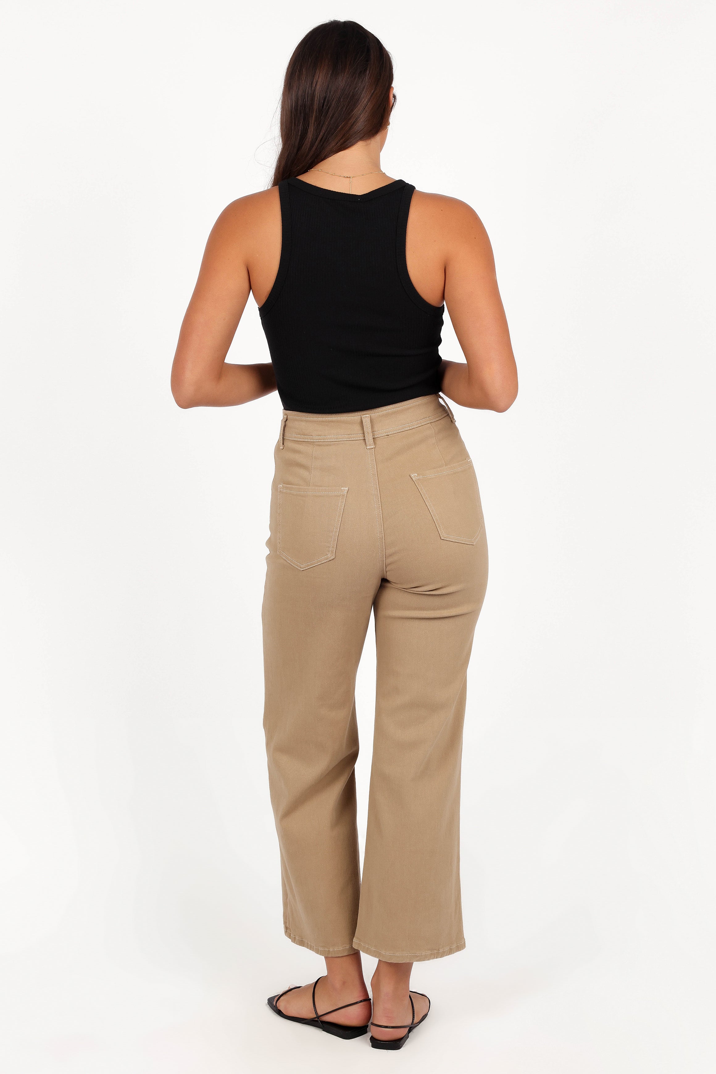Parson Wide Leg Pant - Taupe-Ladys Street