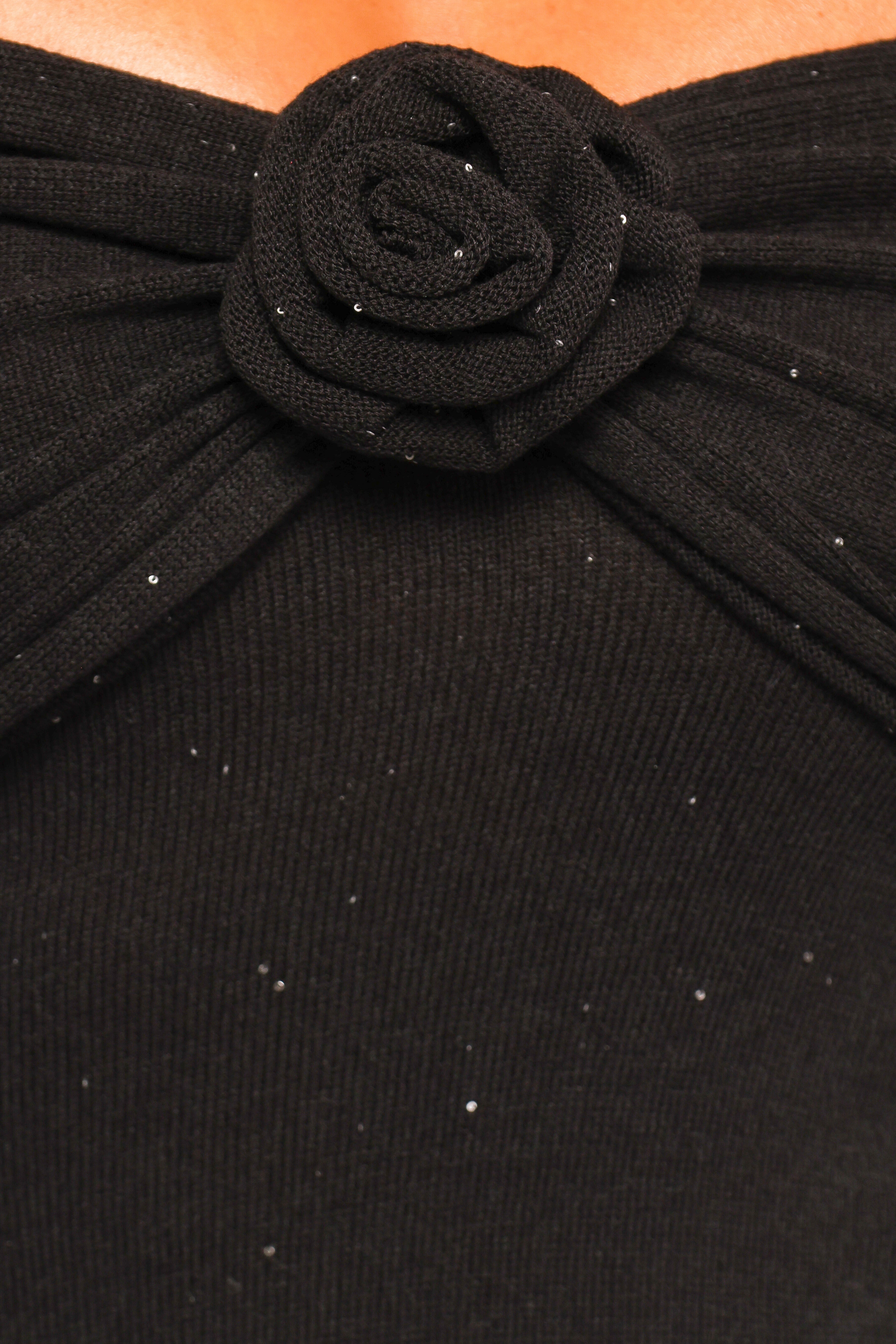 Pennie Maxi Dress - Black Sequin Knit-Ladys Street