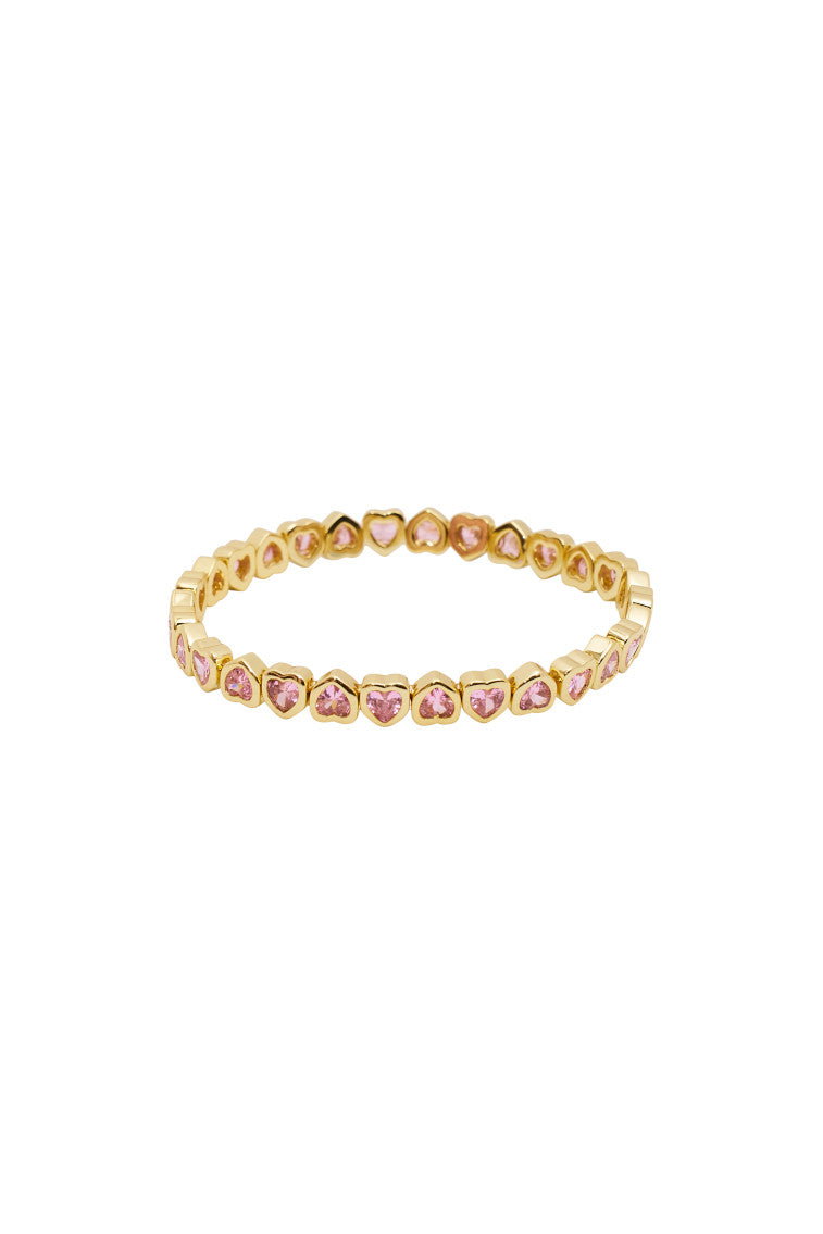 Erin Wachs Small Heart Stretch Bracelet - PINK-Charming Rule