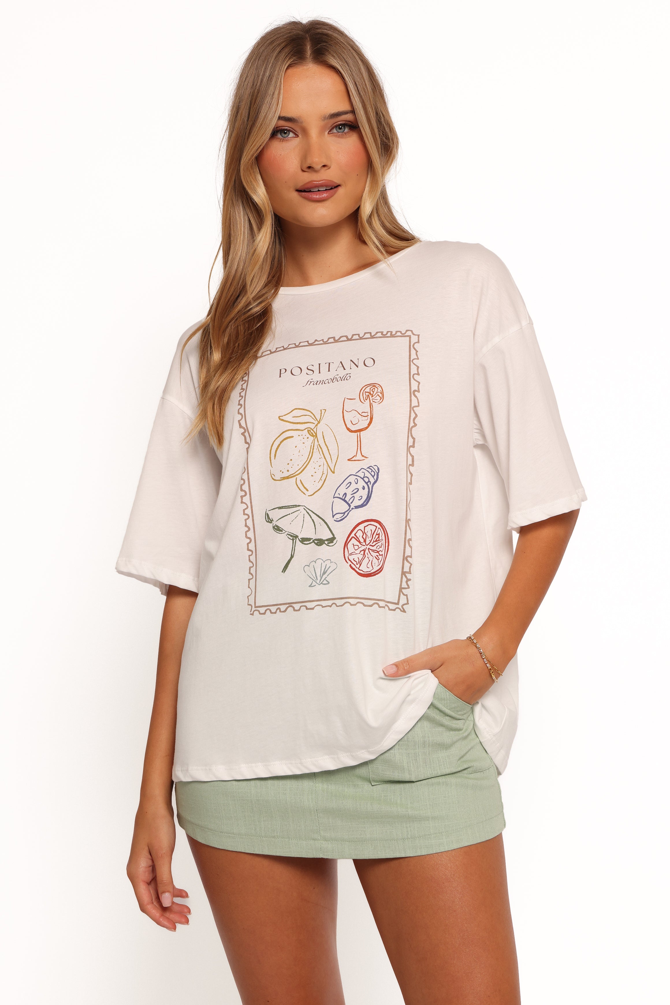 Positano Tee - White-Ladys Street