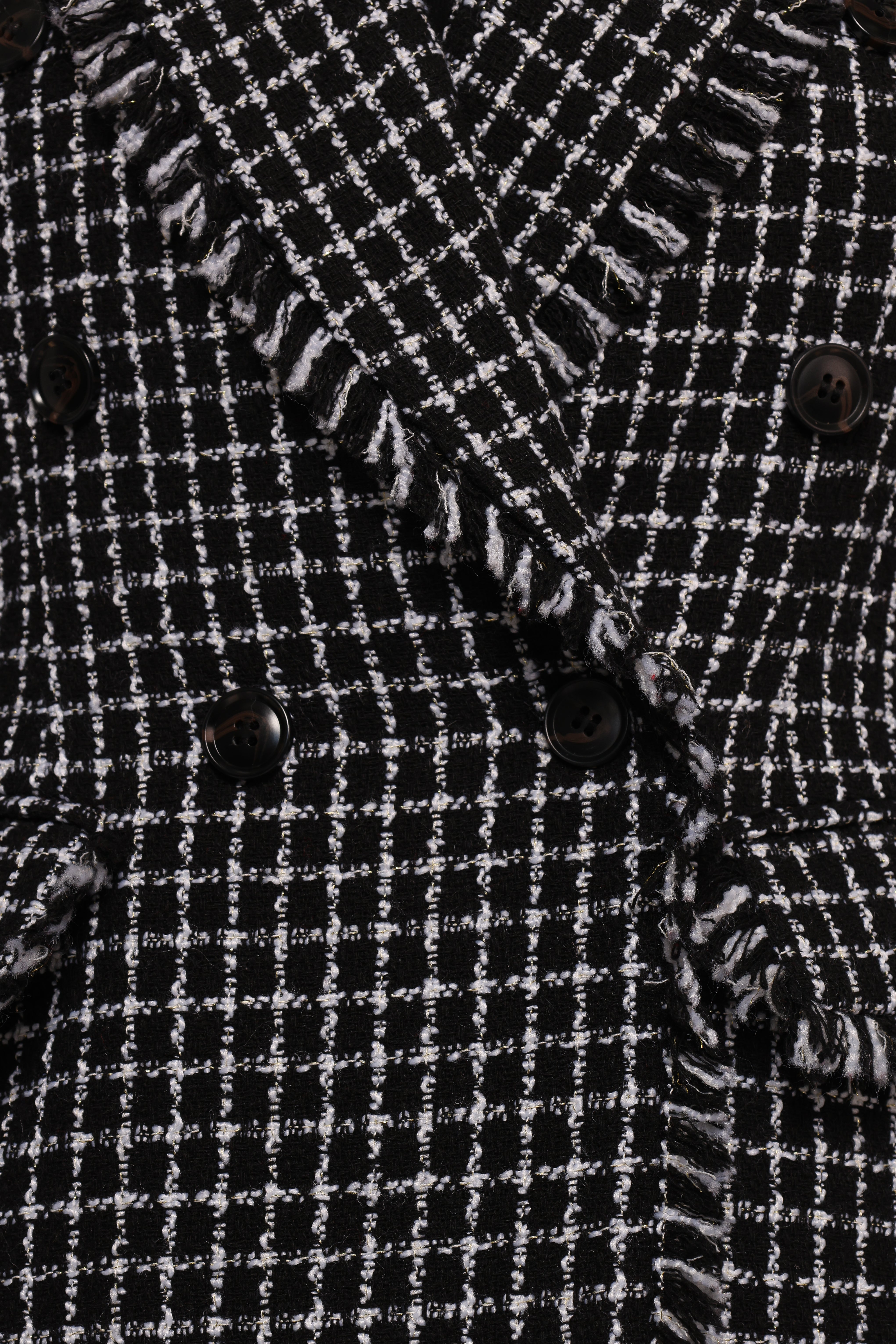 Rocco Hem Blazer - Black/White-Ladys Street