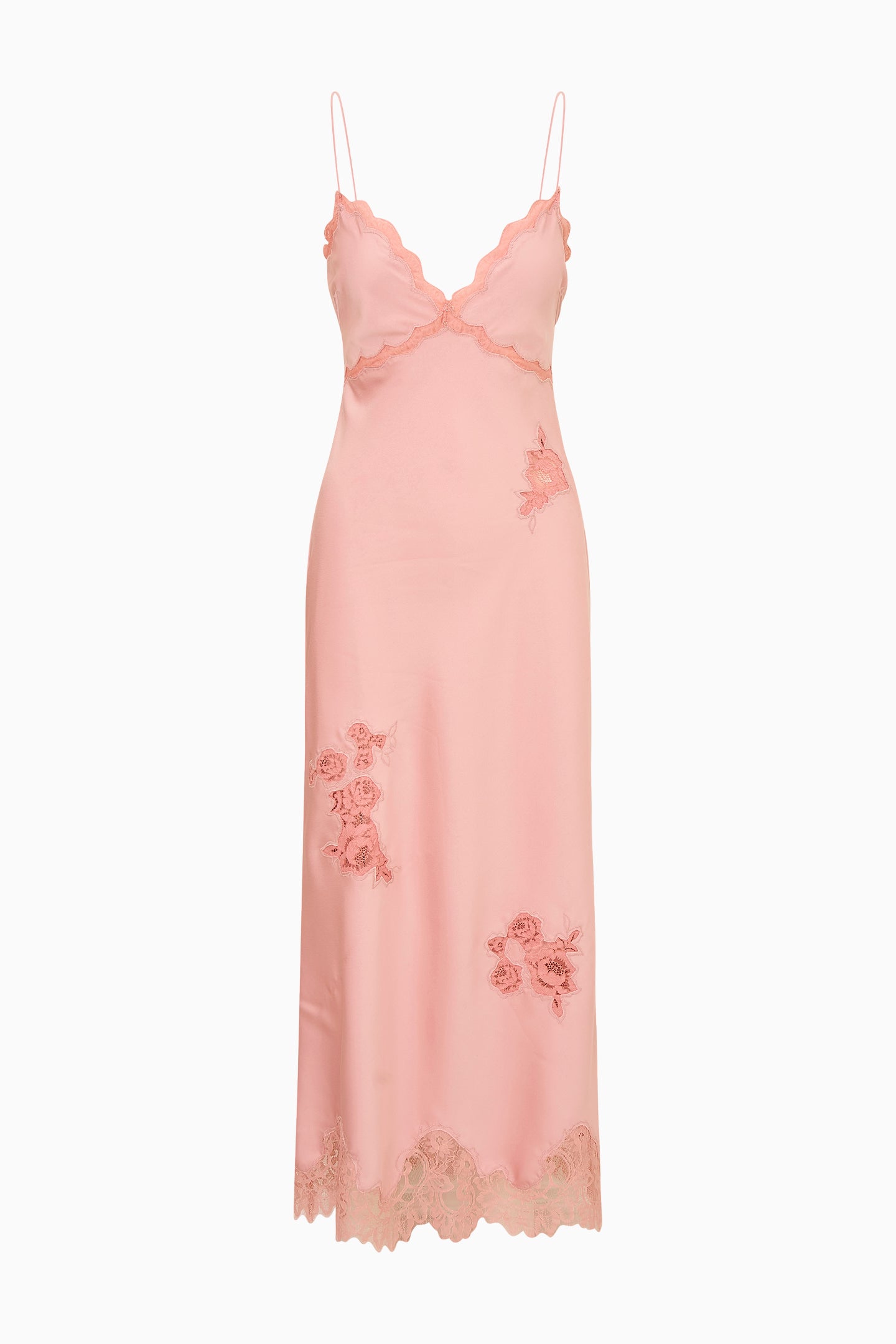 Sorone Satin Lace Maxi Slip Dress-Charming Rule