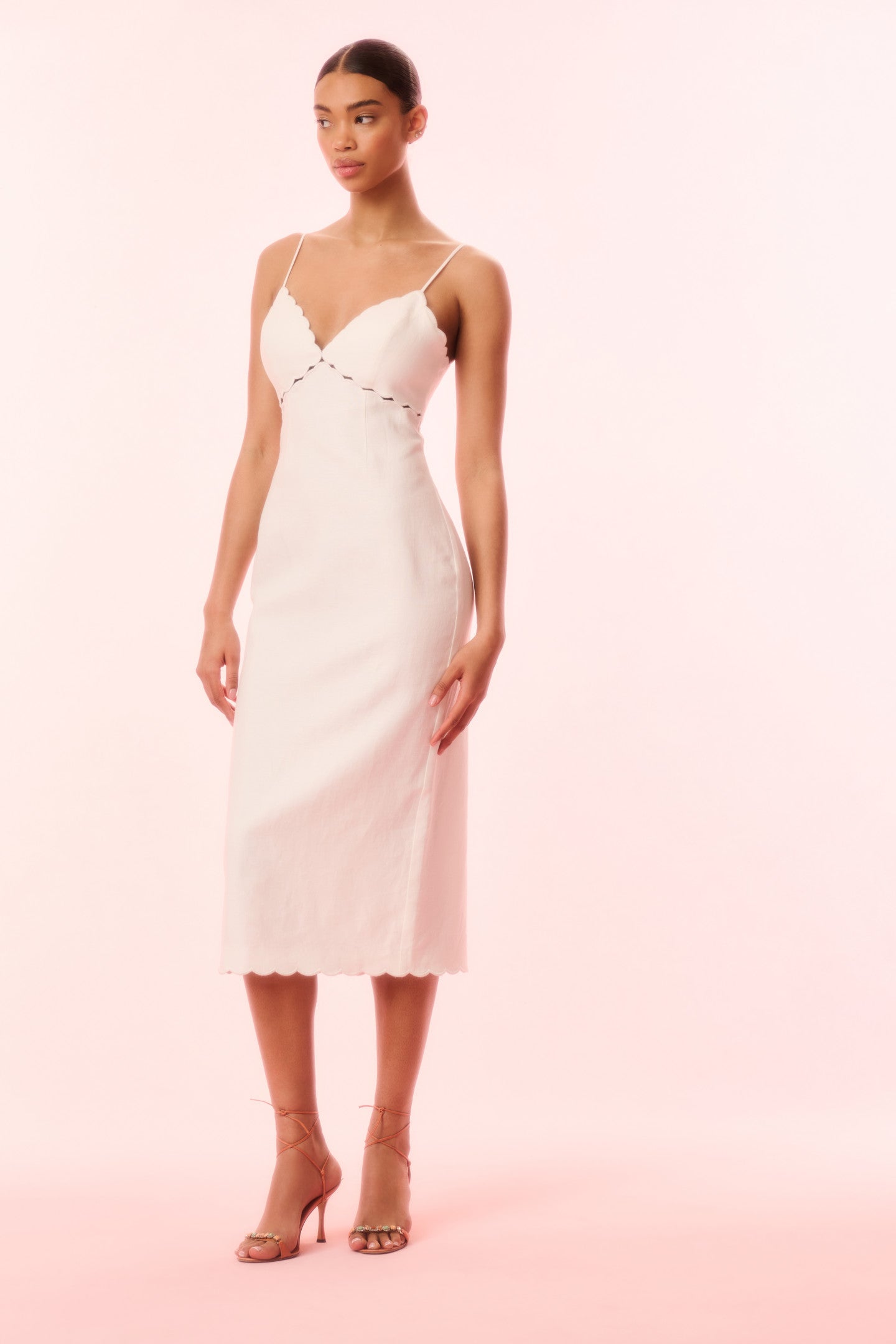 Sydelle Linen Cut-Out Midi Dress-Charming Rule
