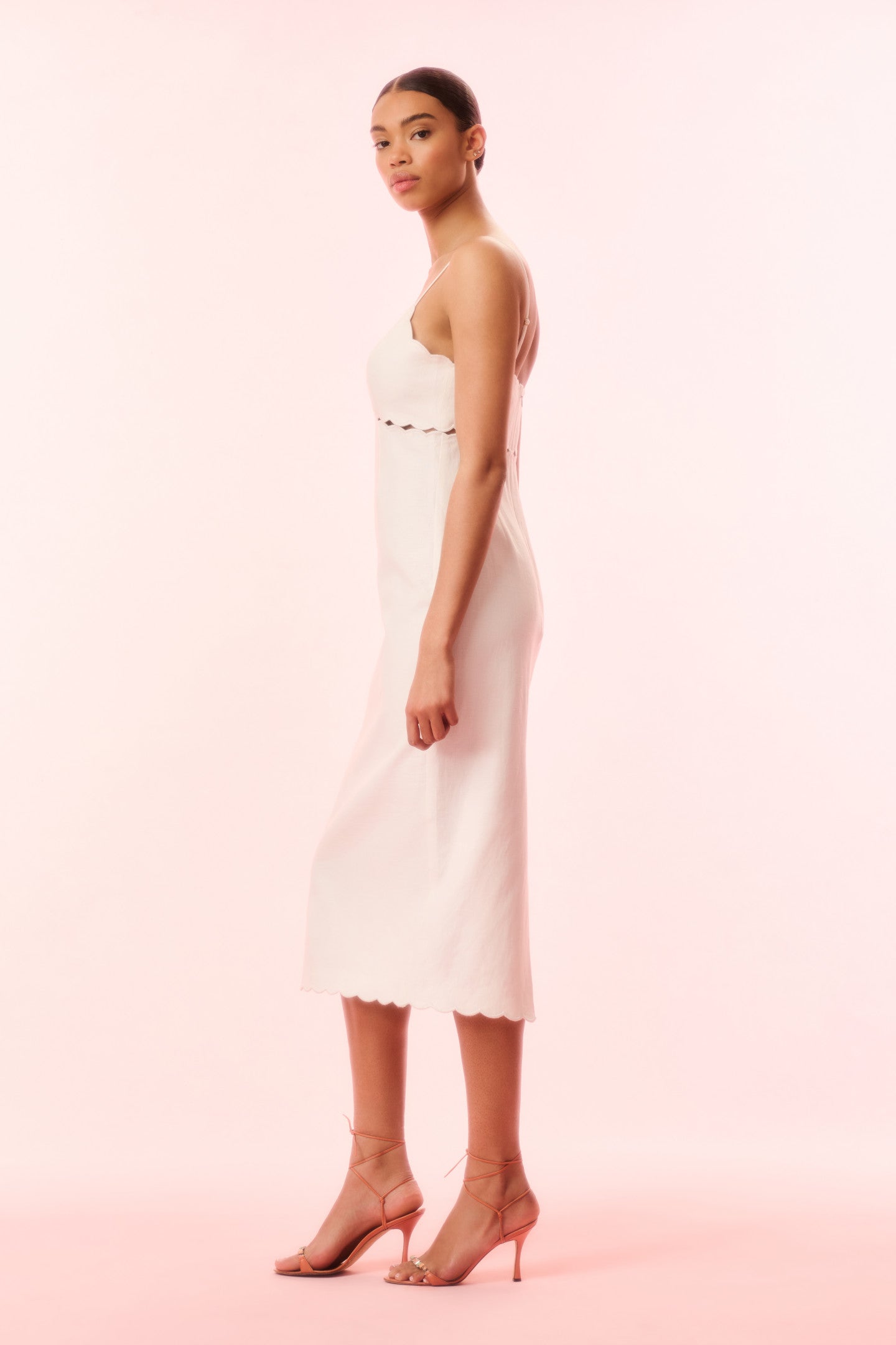 Sydelle Linen Cut-Out Midi Dress-Charming Rule