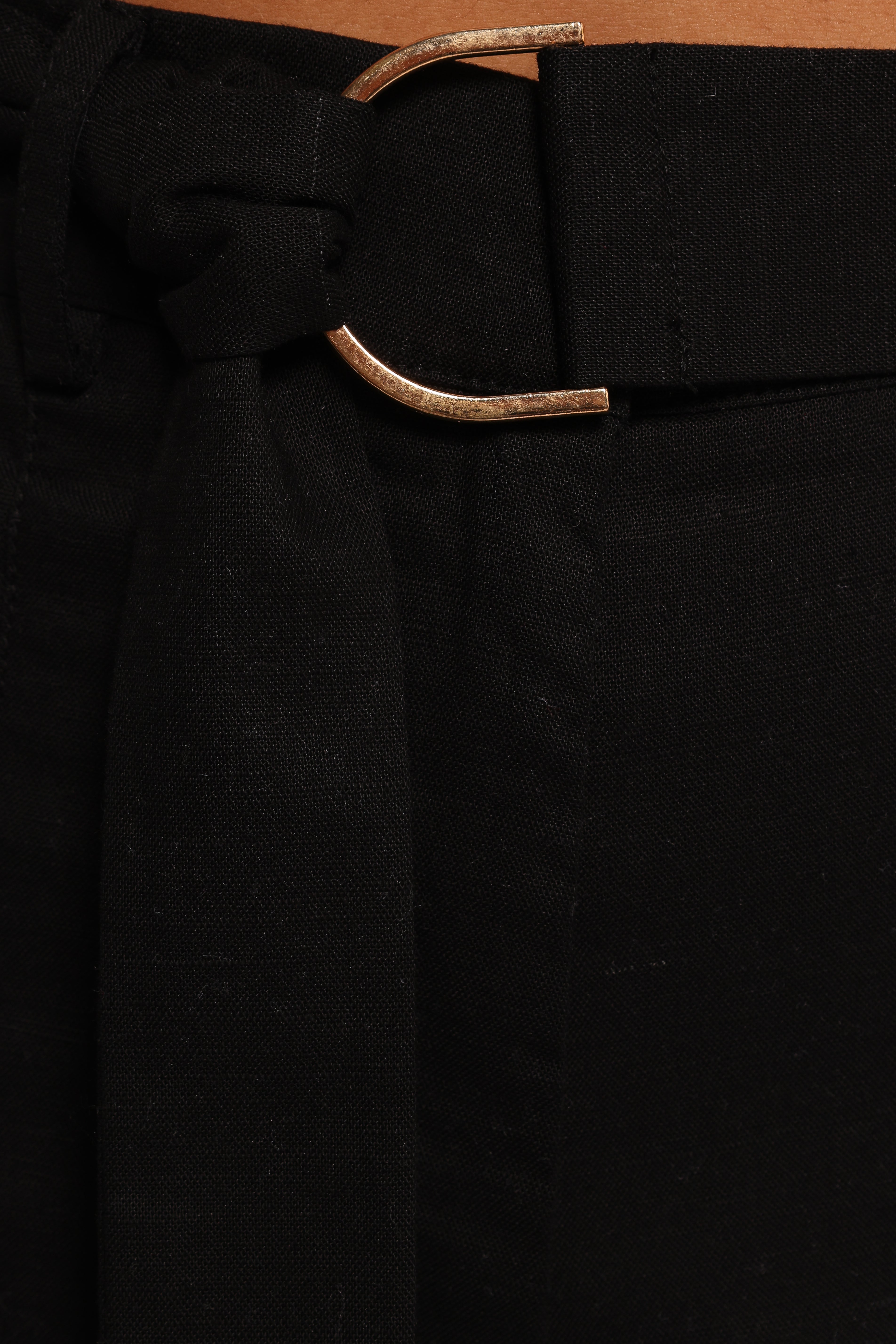 Sadie Wide Leg Pant - Black-Ladys Street