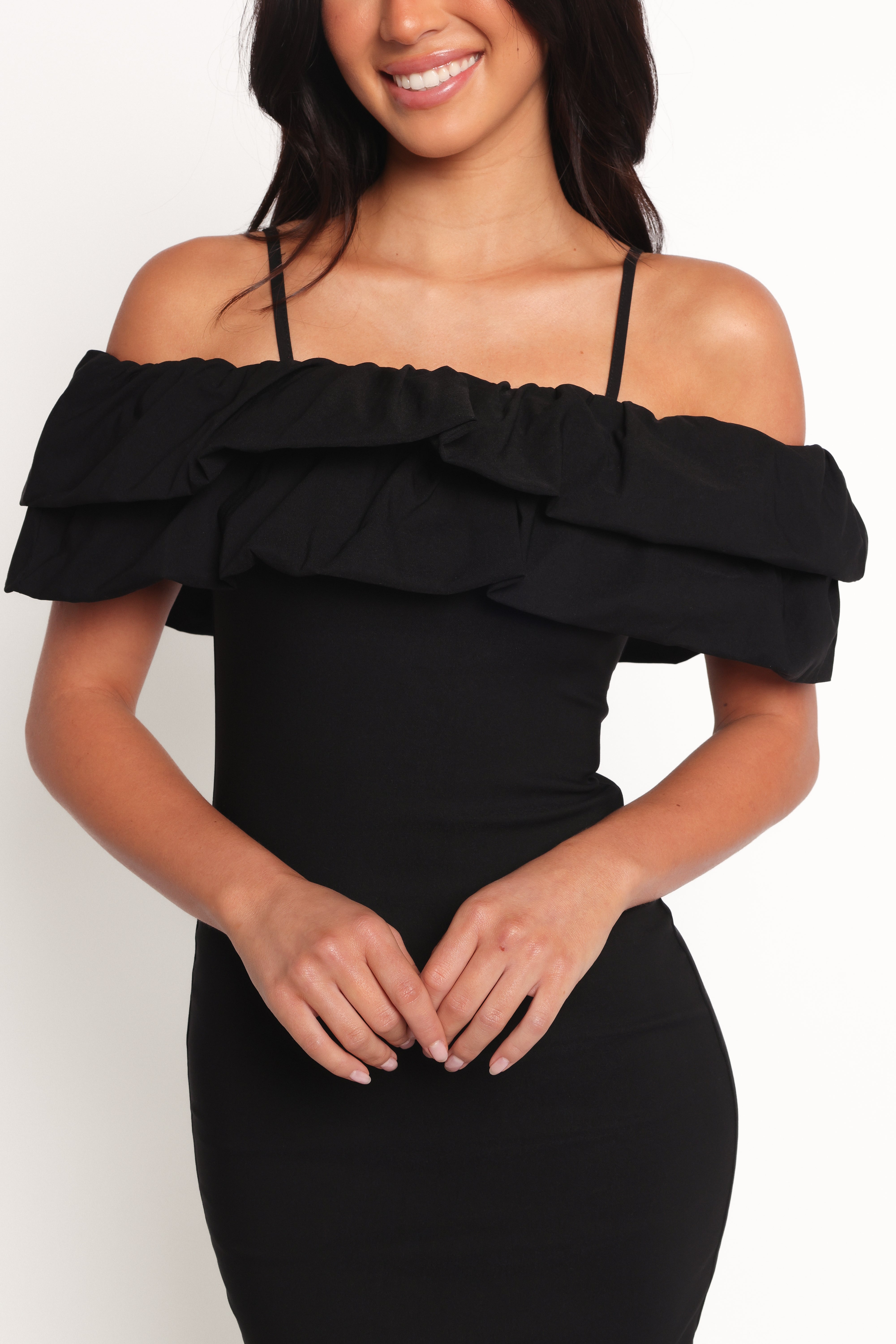 Sammi Midi Dress - Black-Ladys Street