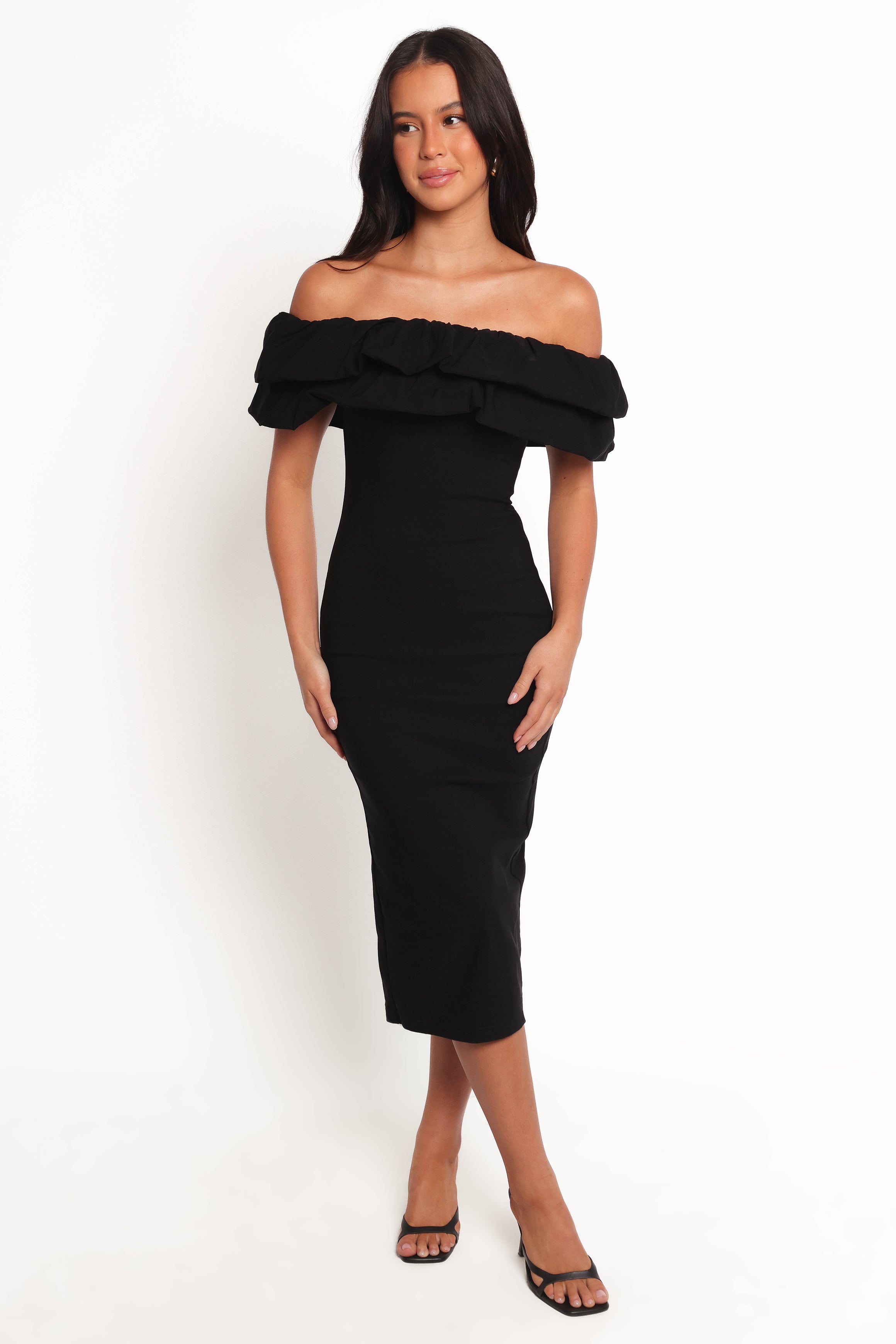 Sammi Midi Dress - Black-Ladys Street
