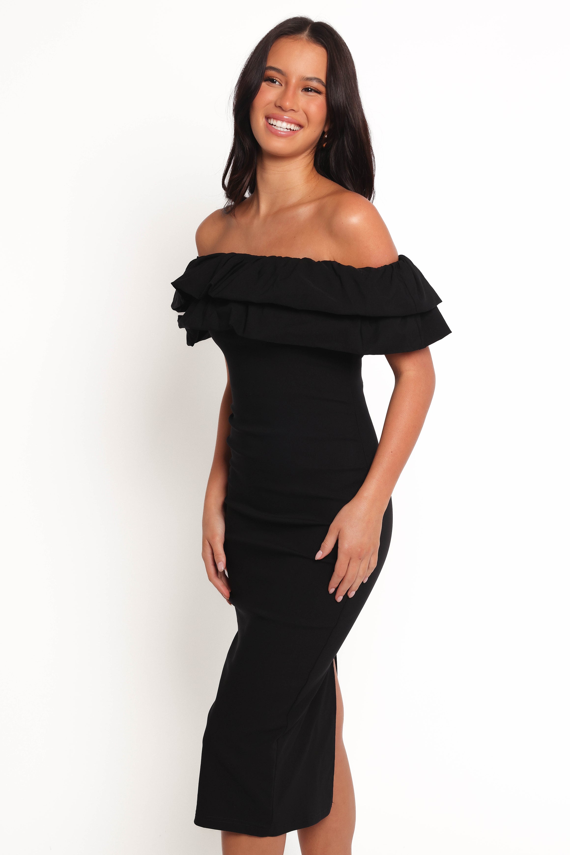 Sammi Midi Dress - Black-Ladys Street