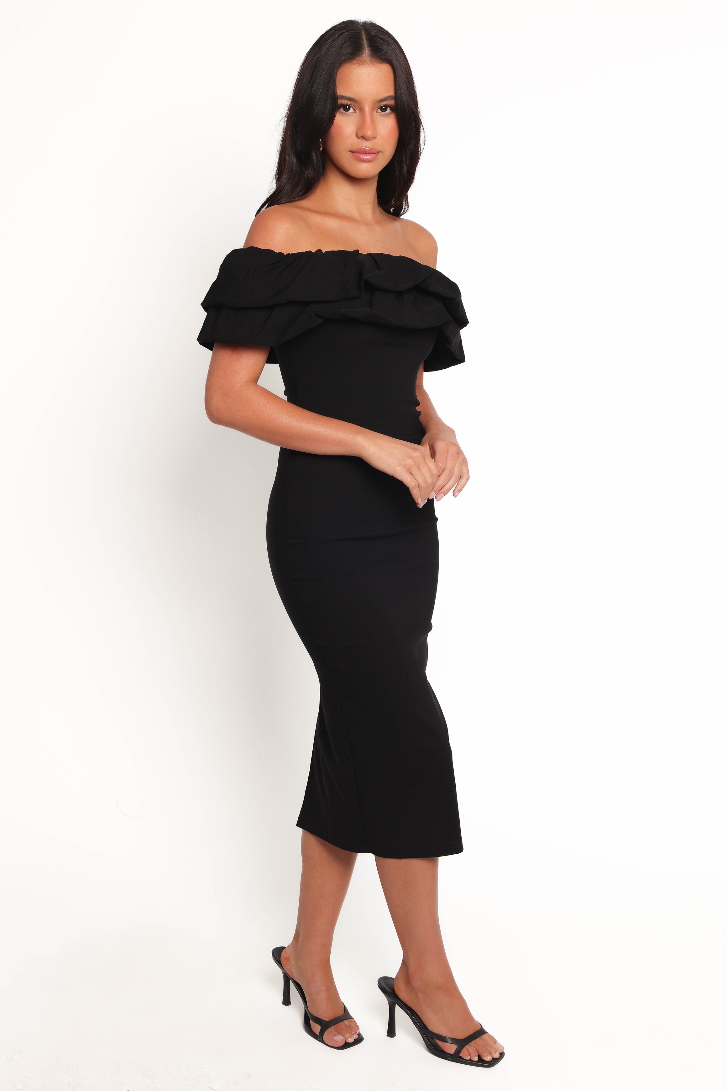 Sammi Midi Dress - Black-Ladys Street