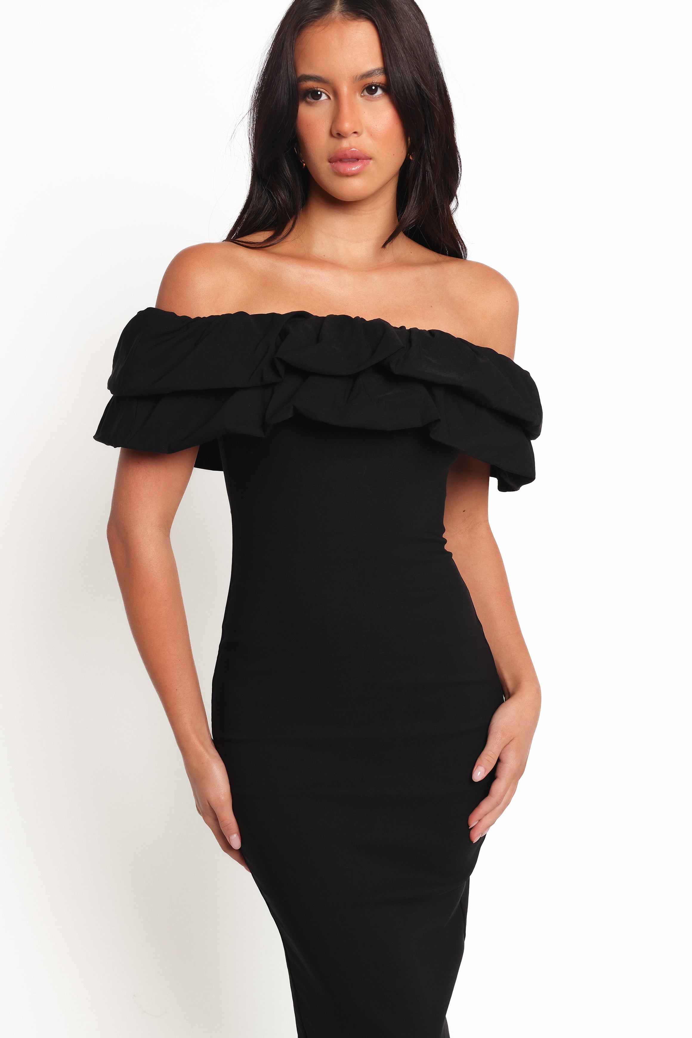 Sammi Midi Dress - Black-Ladys Street