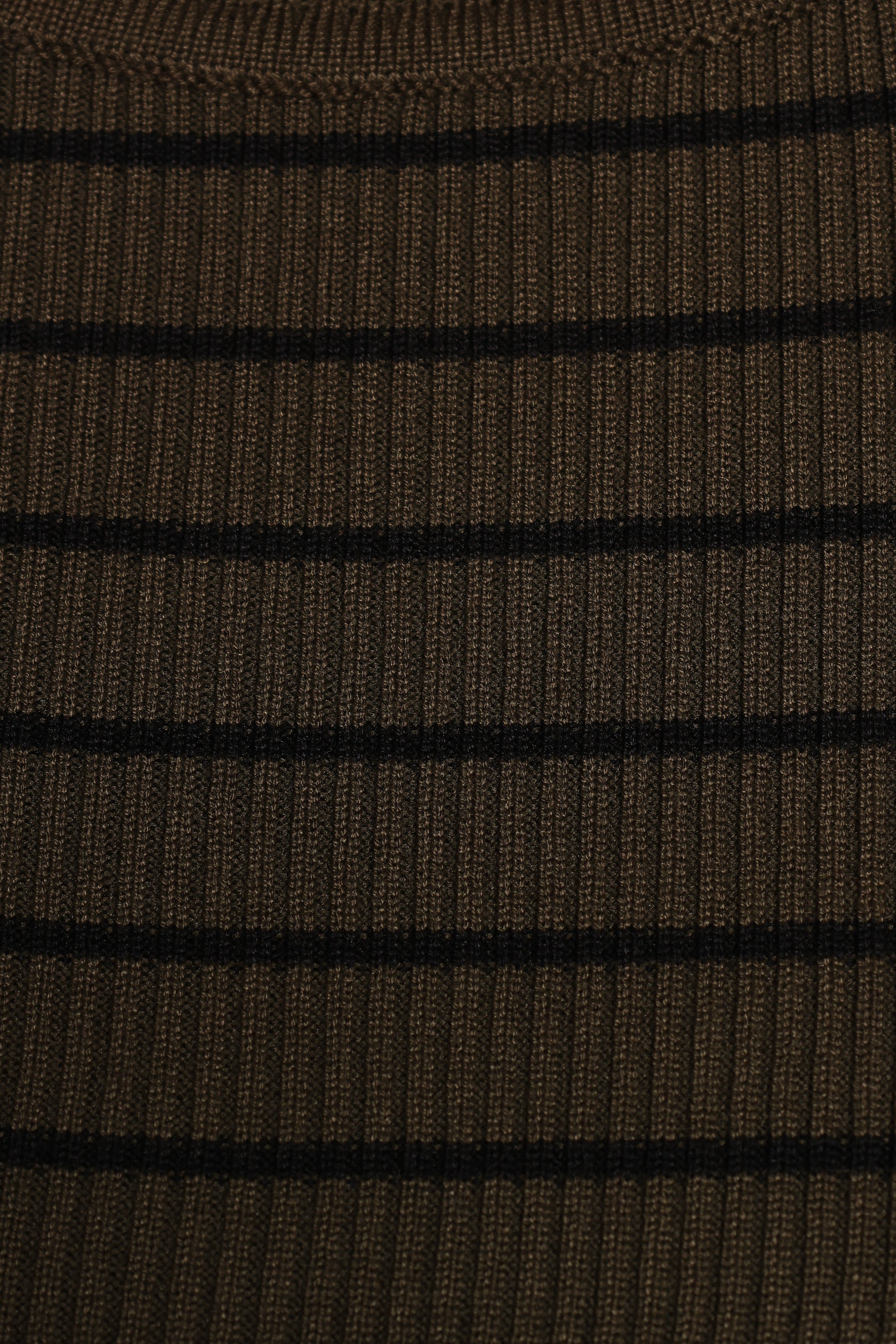 Stacie Ribbed Knit Top - Olive Stripe-Ladys Street