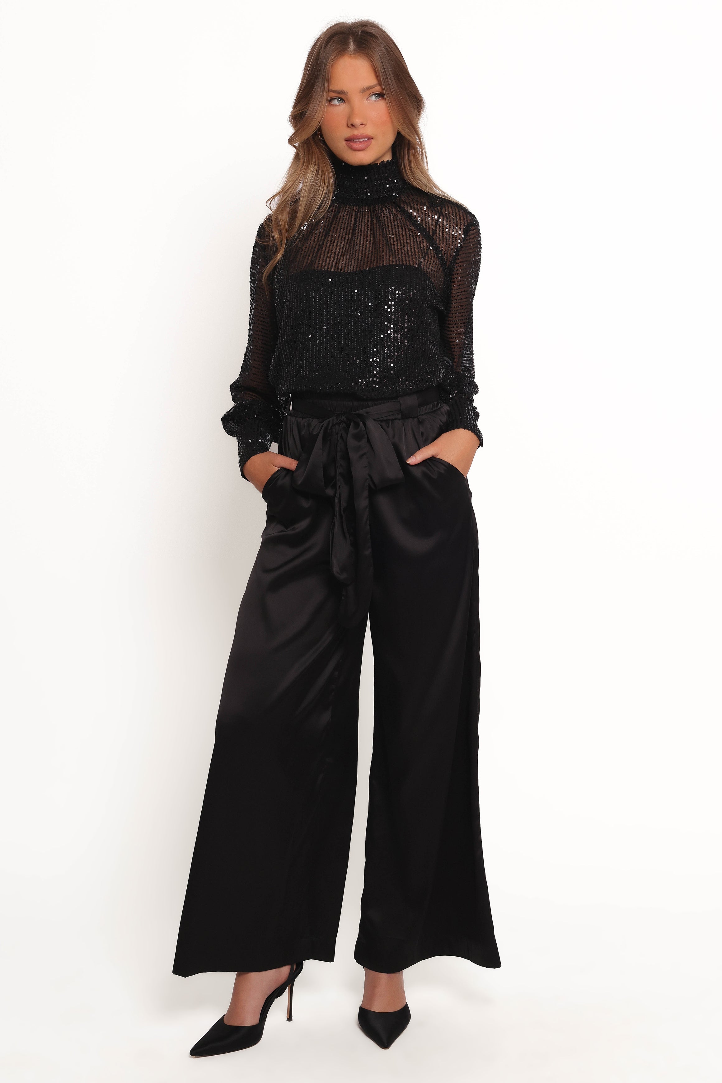 Stasya Sequin Top - Black-Ladys Street