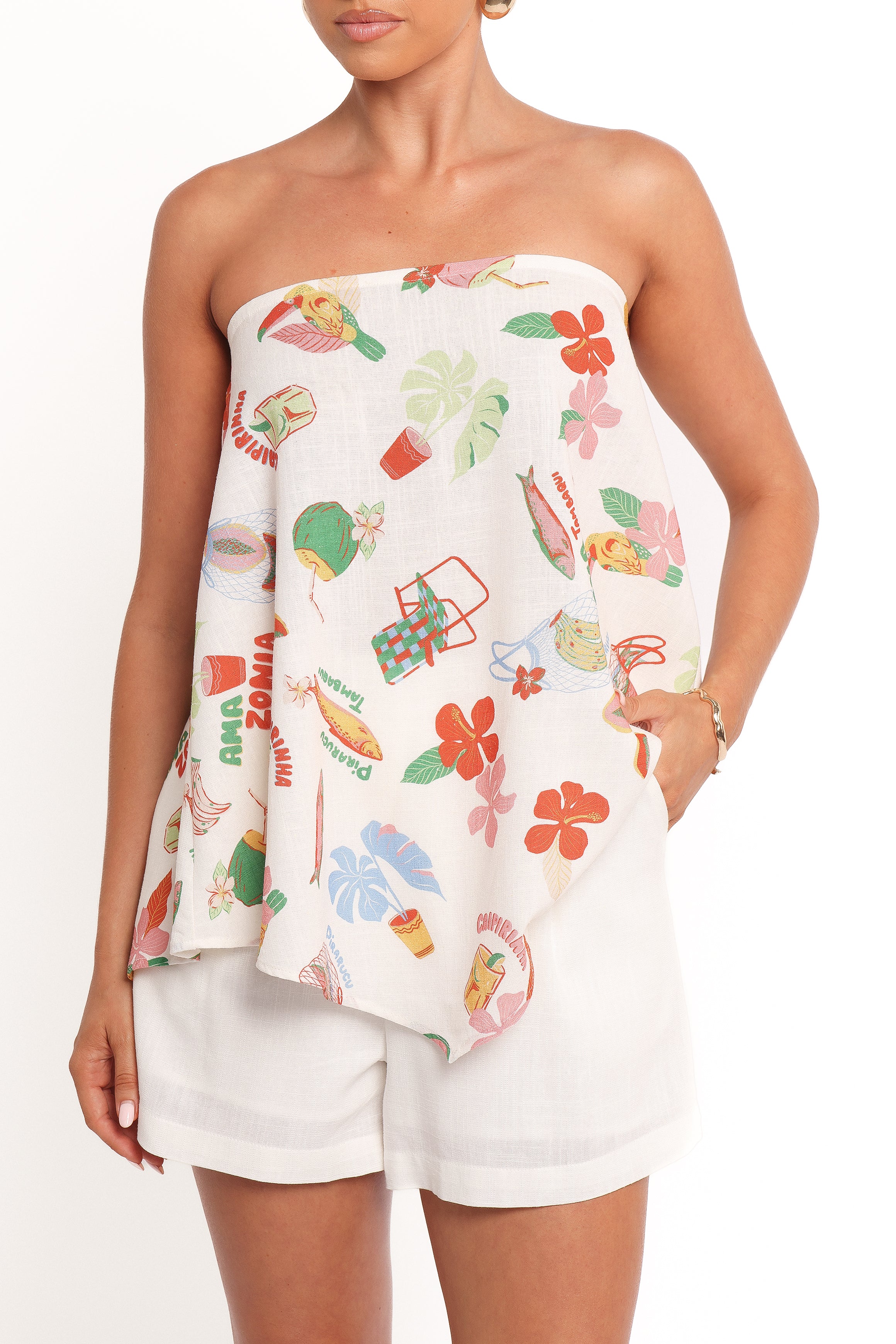 Sui Strapless Top - Alfresco-Ladys Street