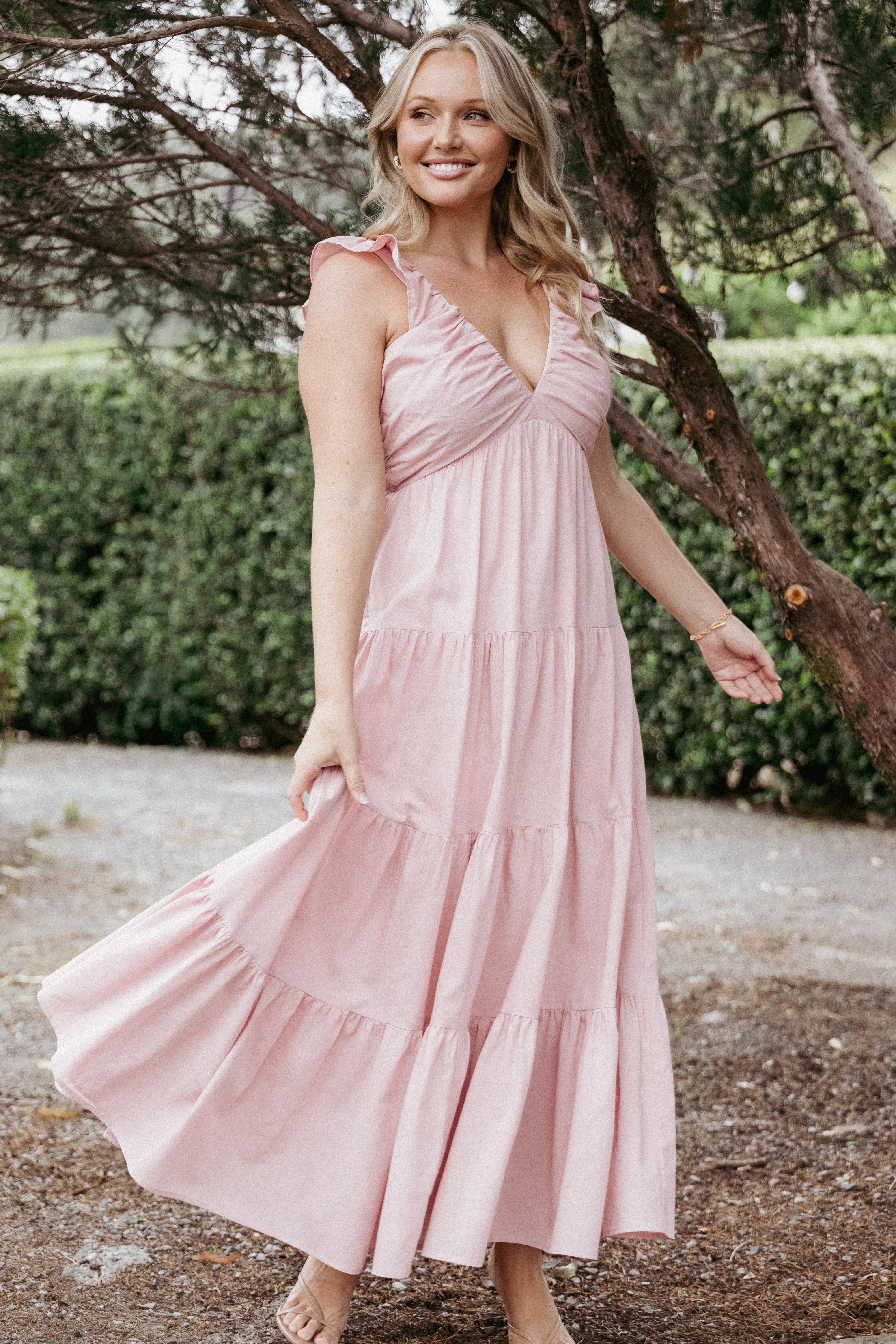 Susie Maxi Dress - Pink-Ladys Street