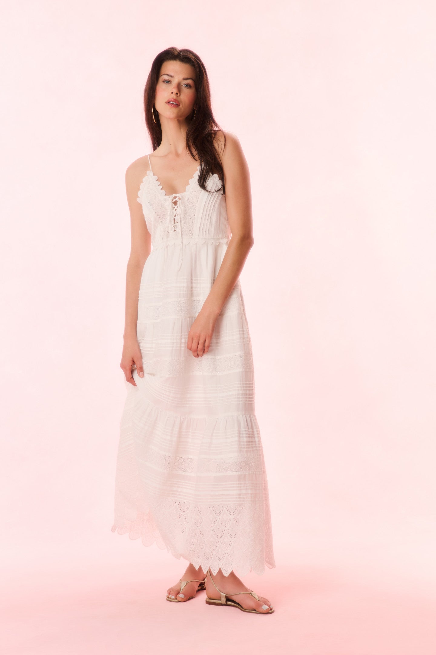 Terria Cotton Scalloped Maxi Dress-Charming Rule