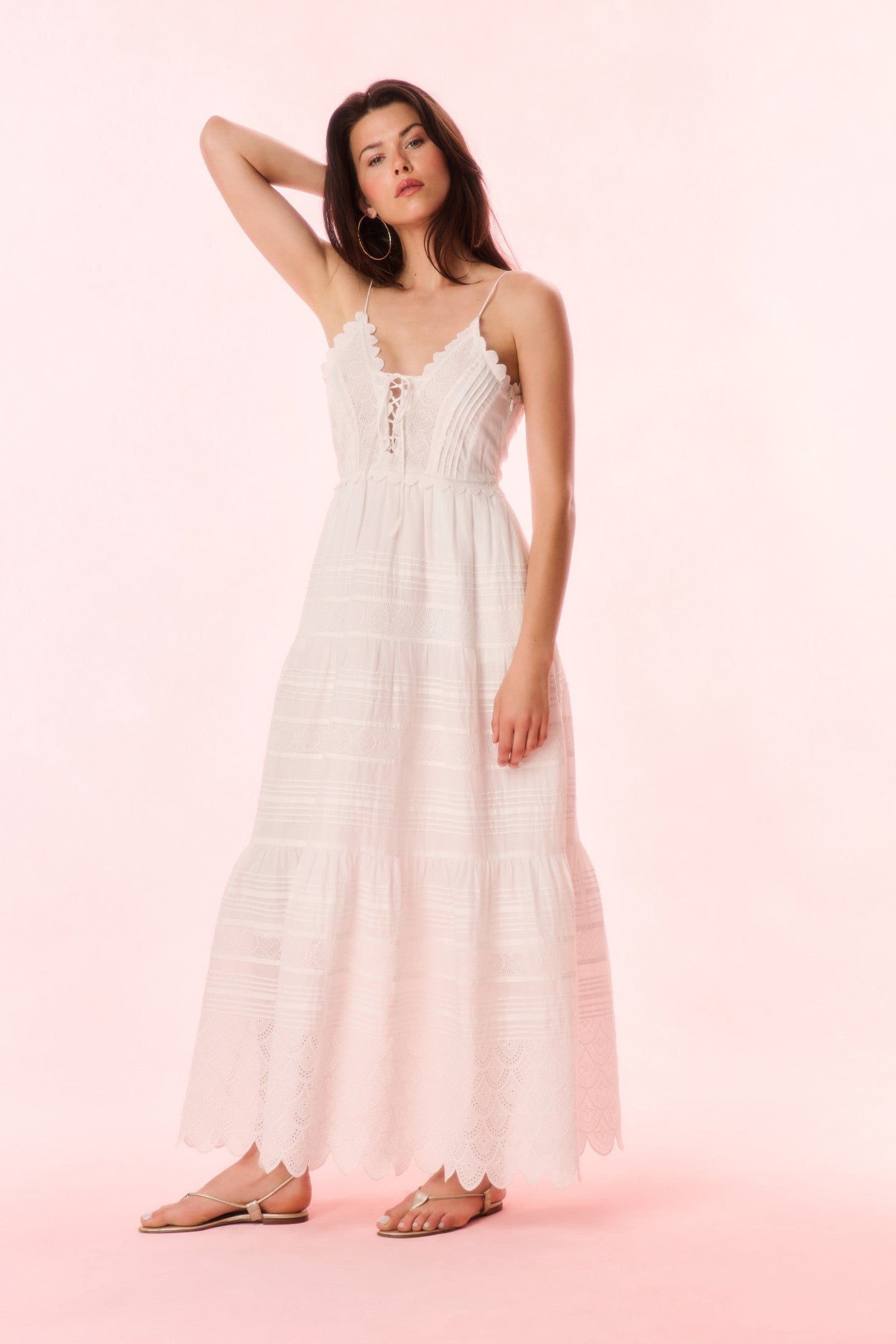 Terria Cotton Scalloped Maxi Dress-Charming Rule