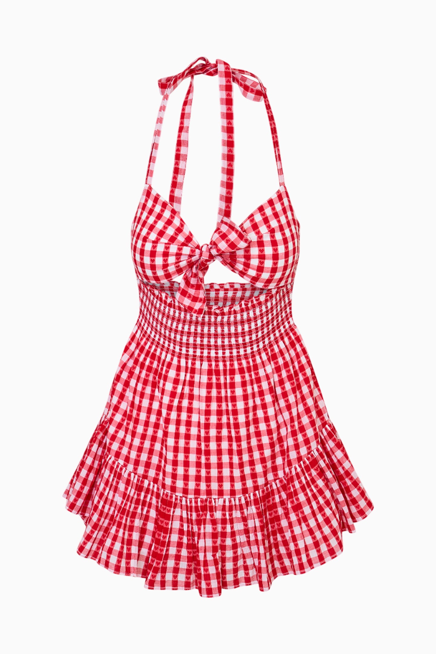 Trishelle Cotton Gingham Halter Dress-Charming Rule