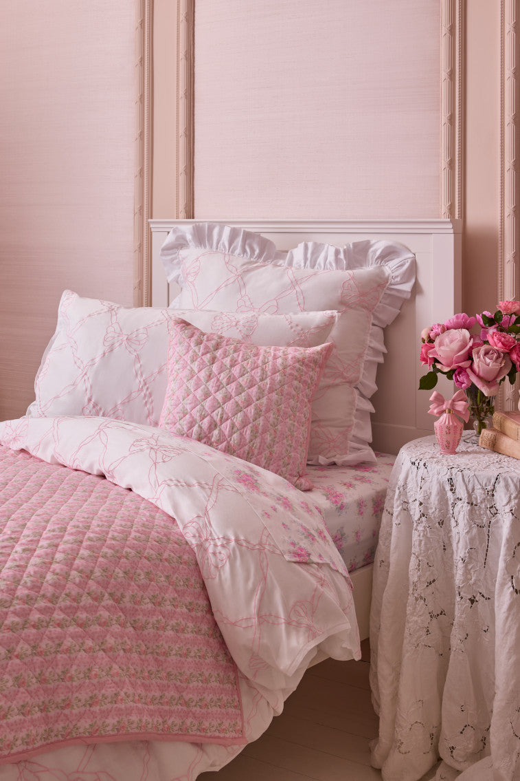 Floral Quilted Pillow-Charming Rule