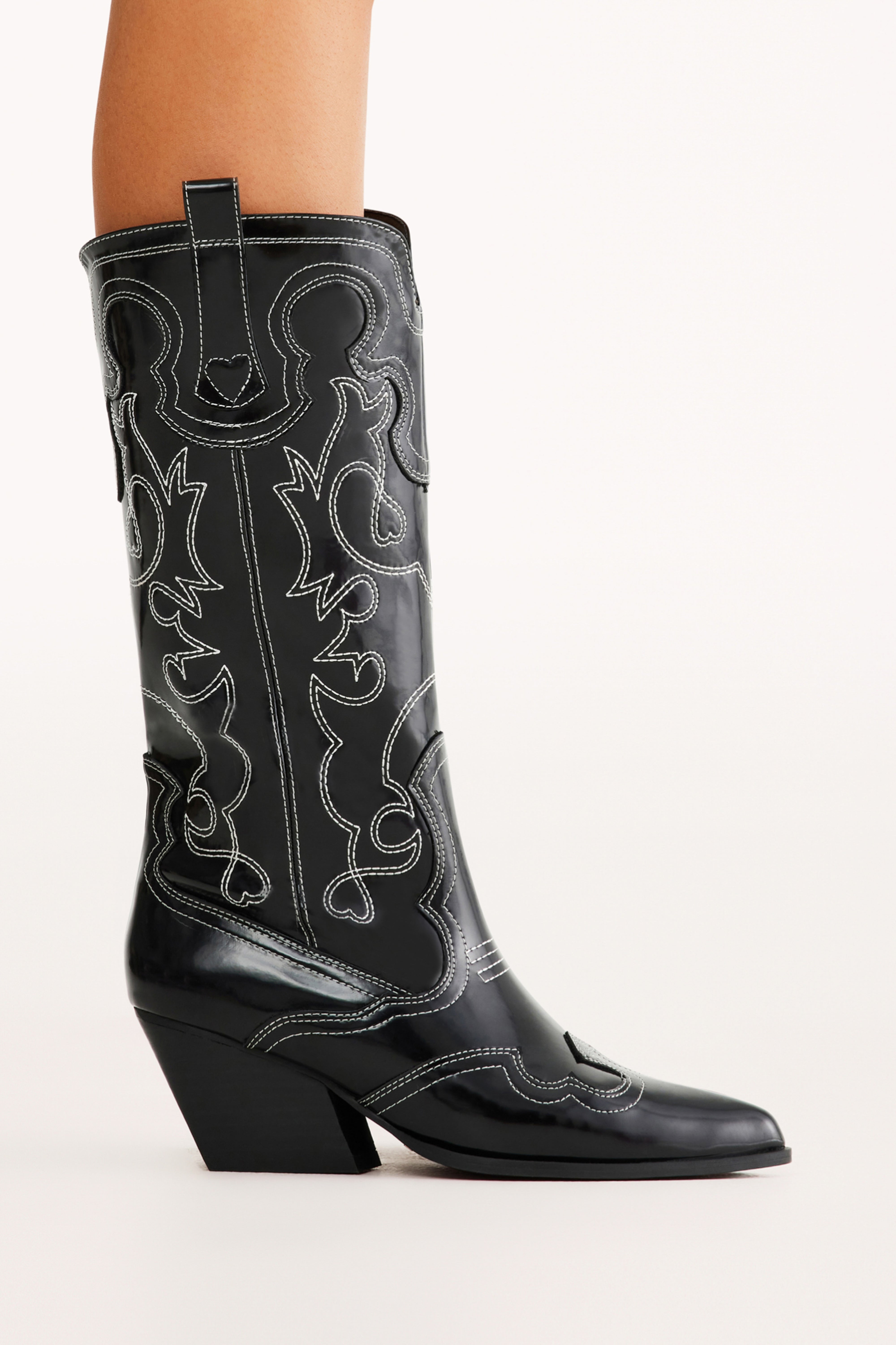Zaine Boot - Black Shine-Ladys Street