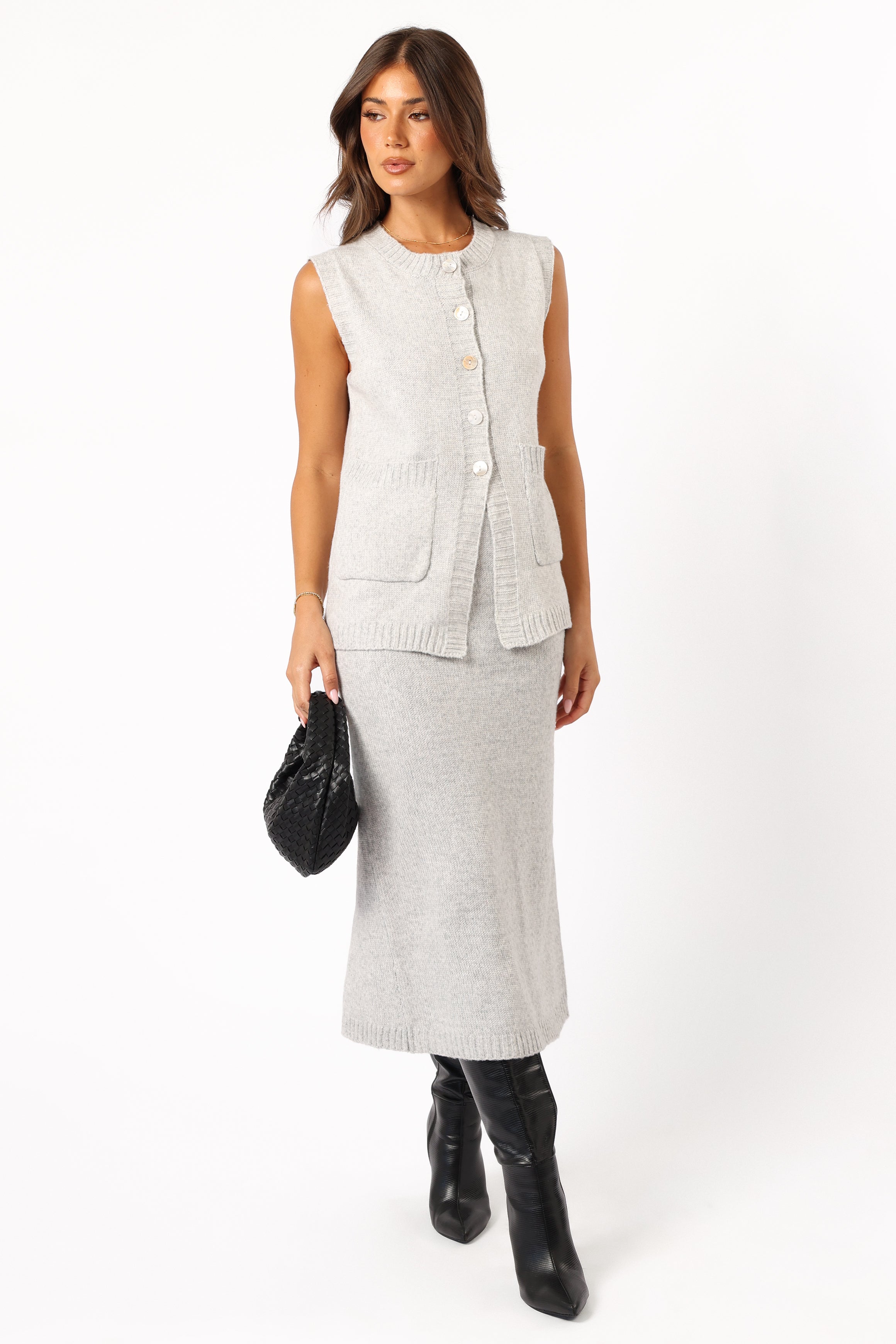 Kaplan Knitted Set - Grey-Ladys Street