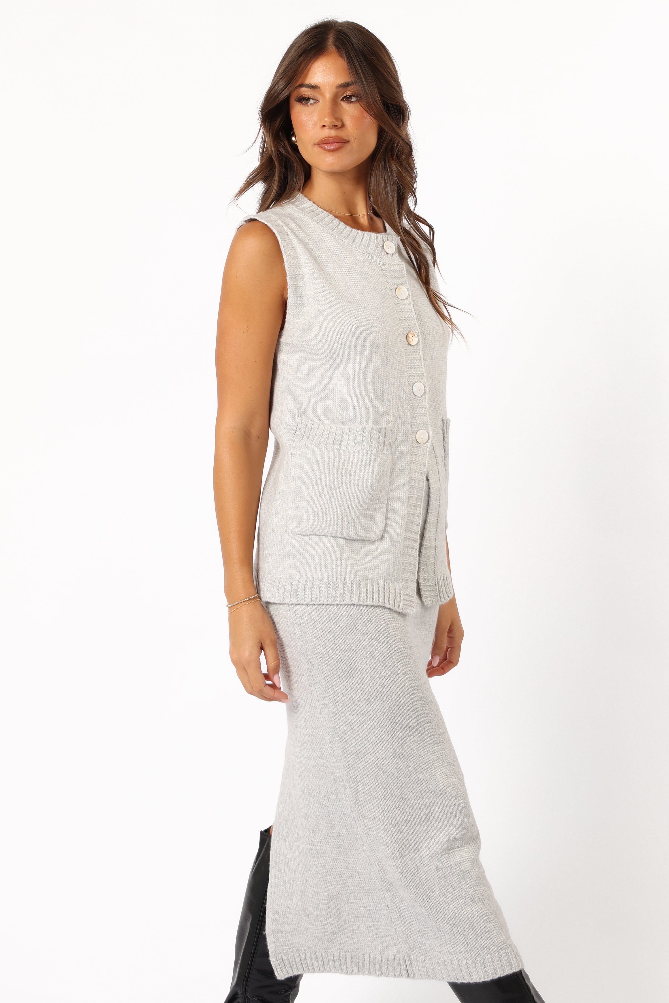 Kaplan Knitted Set - Grey-Ladys Street