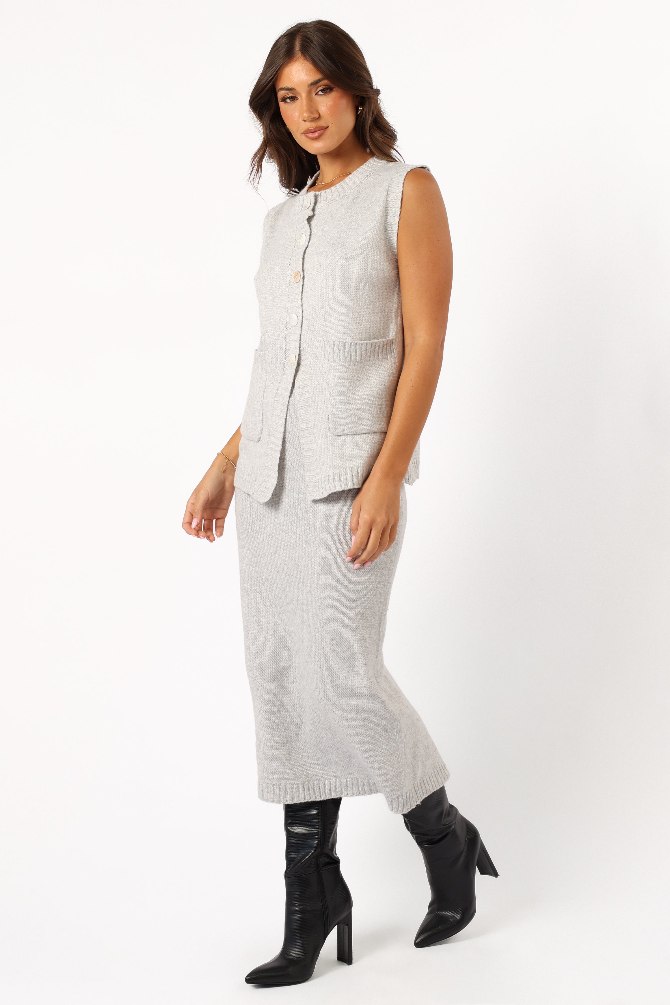 Kaplan Knitted Set - Grey-Ladys Street