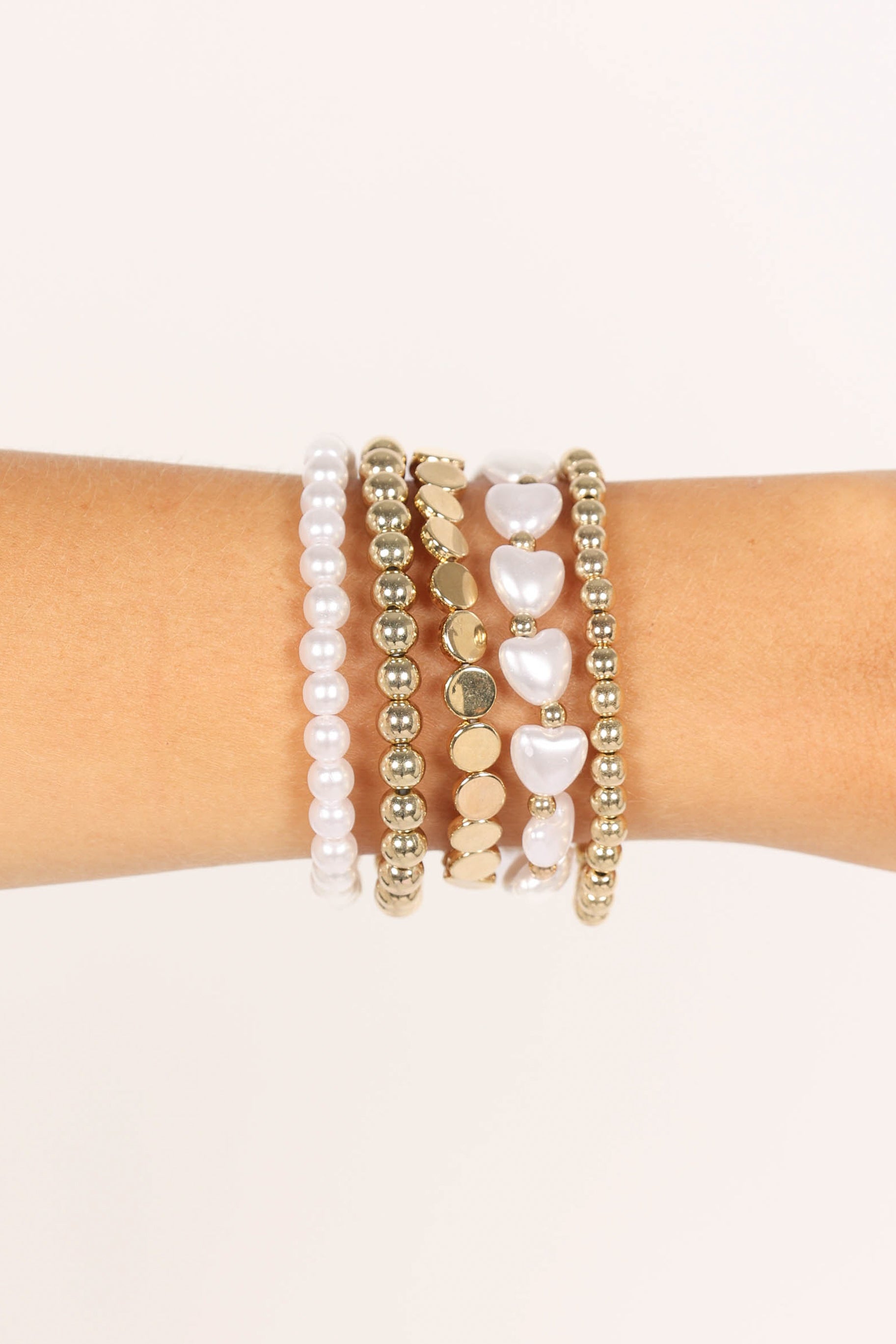 Angelique Bracelet Set - Gold Pearl-Charming Rule