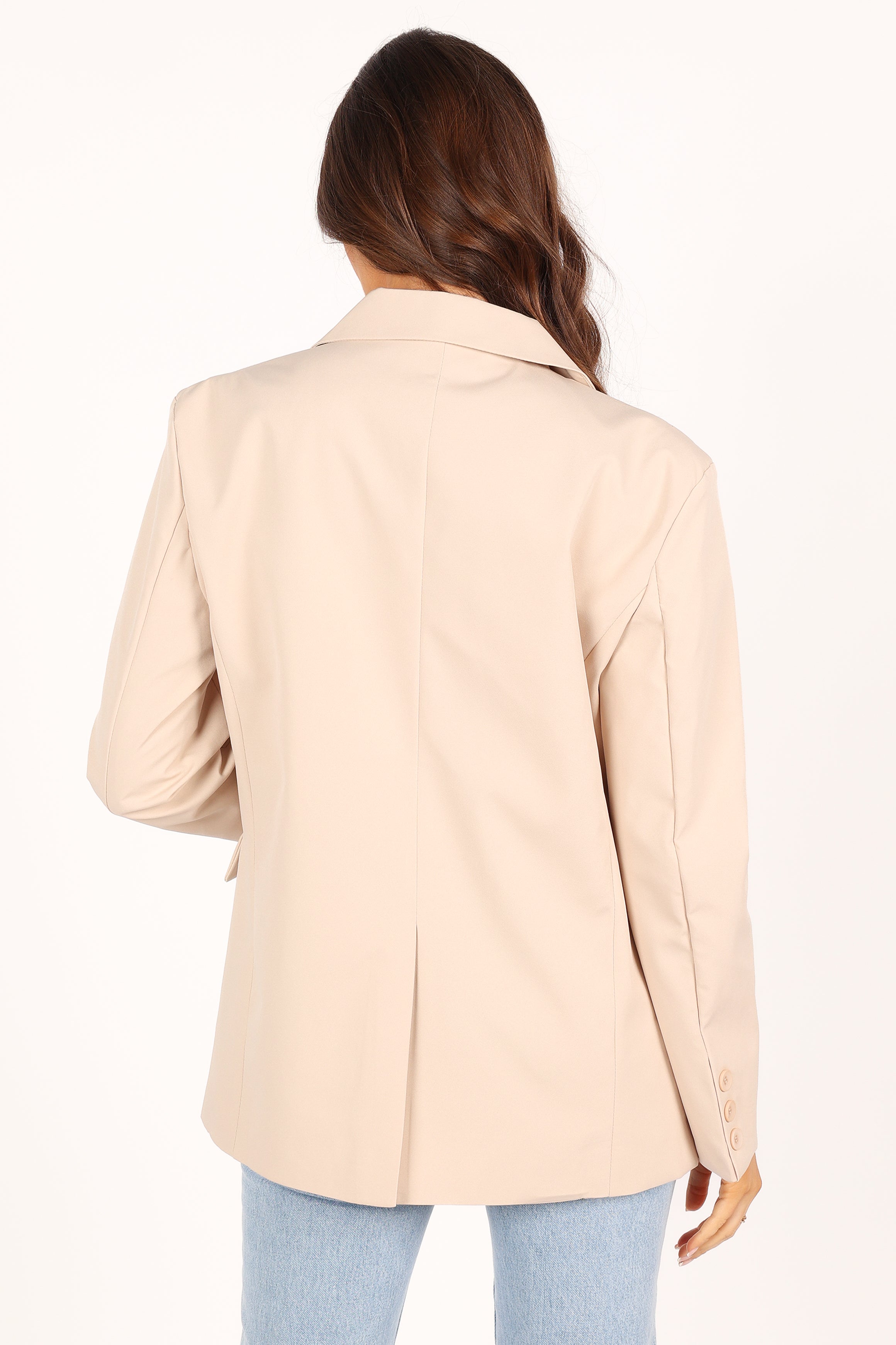 Myla Single Button Blazer - Cream-Ladys Street