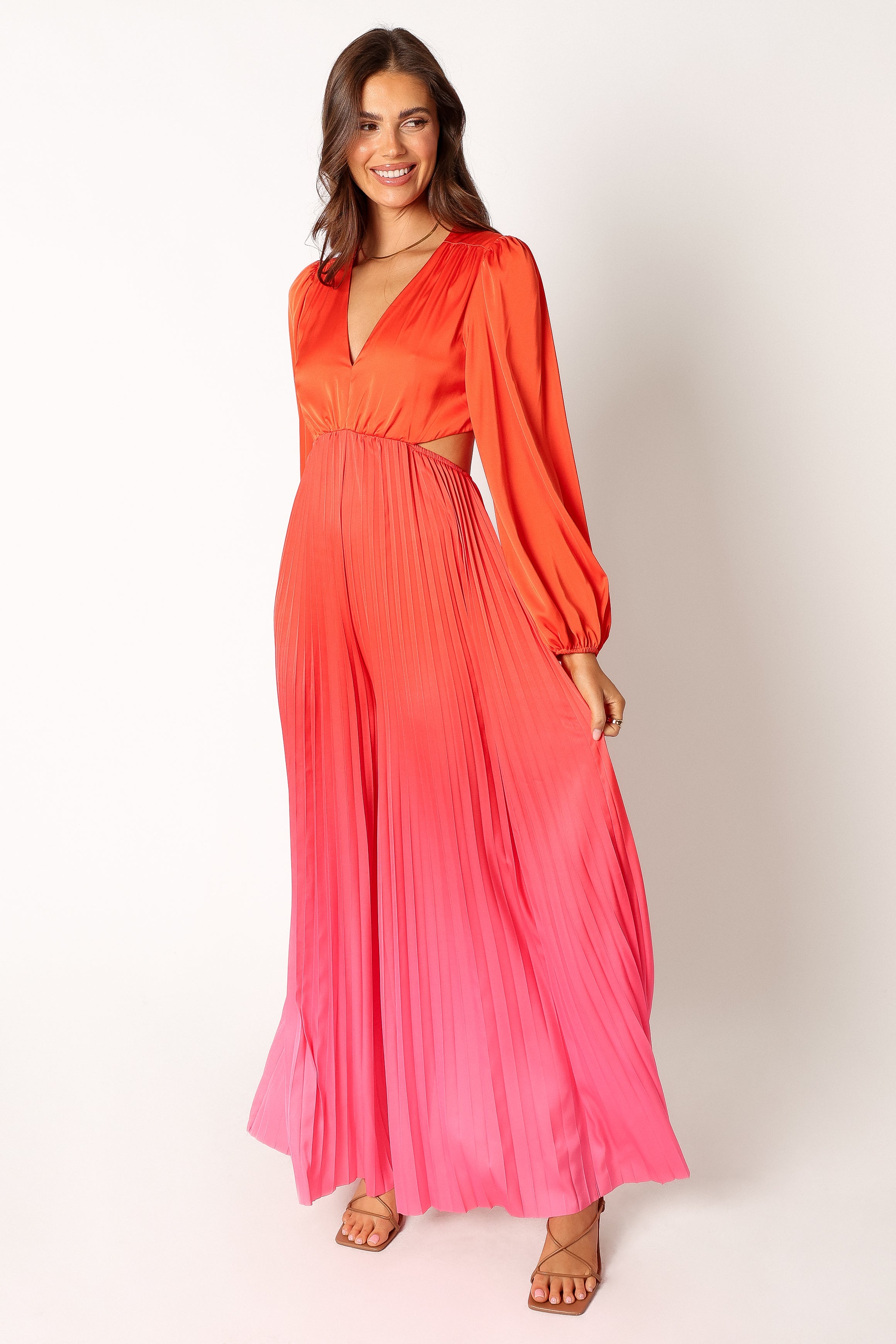 Krista Gradient Jumpsuit - Red-Ladys Street