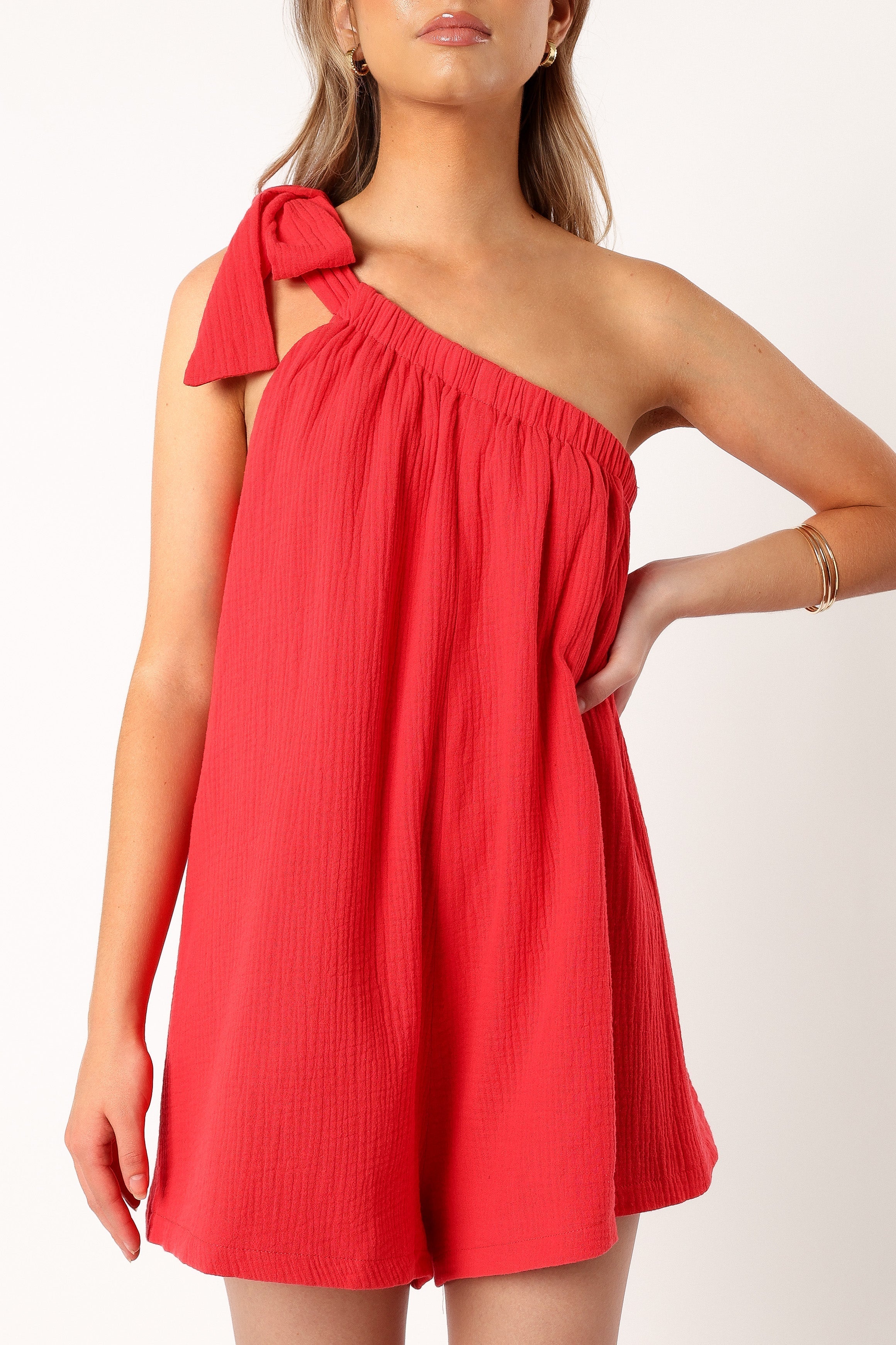 Miffy One Shoulder Romper - Red-Ladys Street