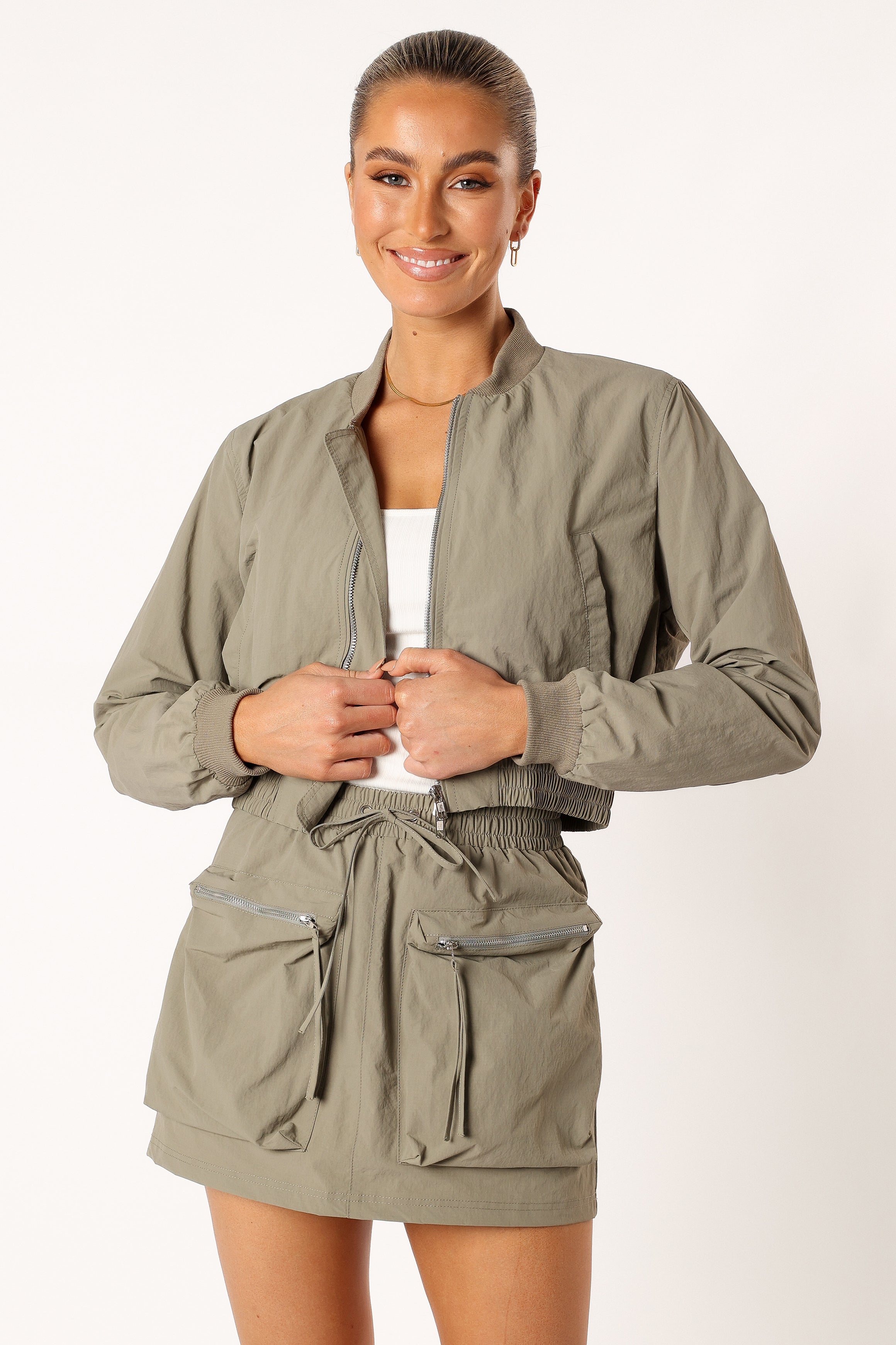 Freddie Two Piece Set - Light Olive-Ladys Street