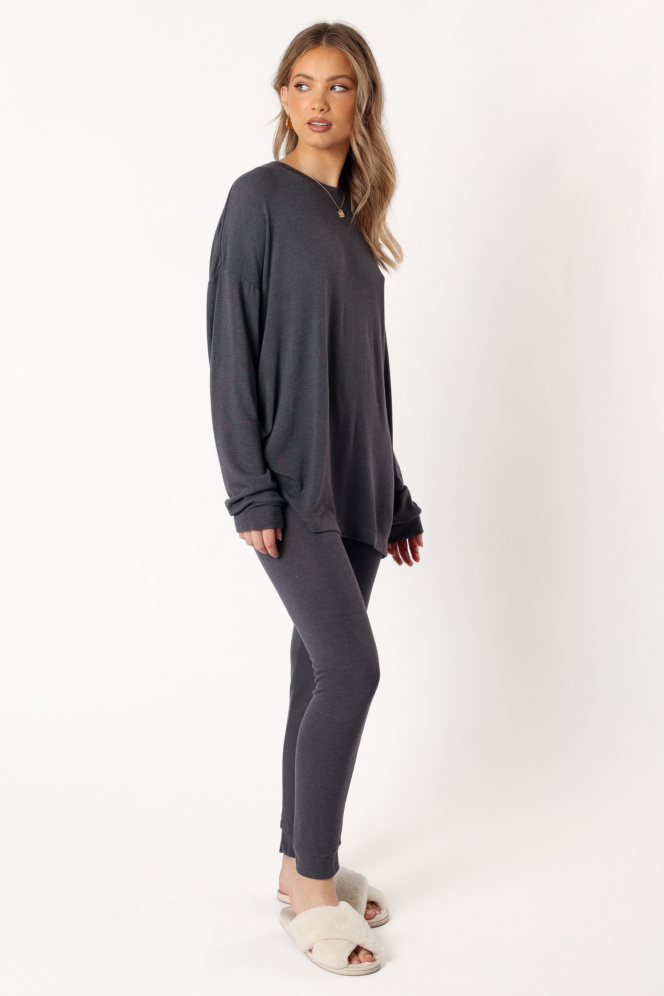 Margo Two Piece Set - Charcoal-Ladys Street