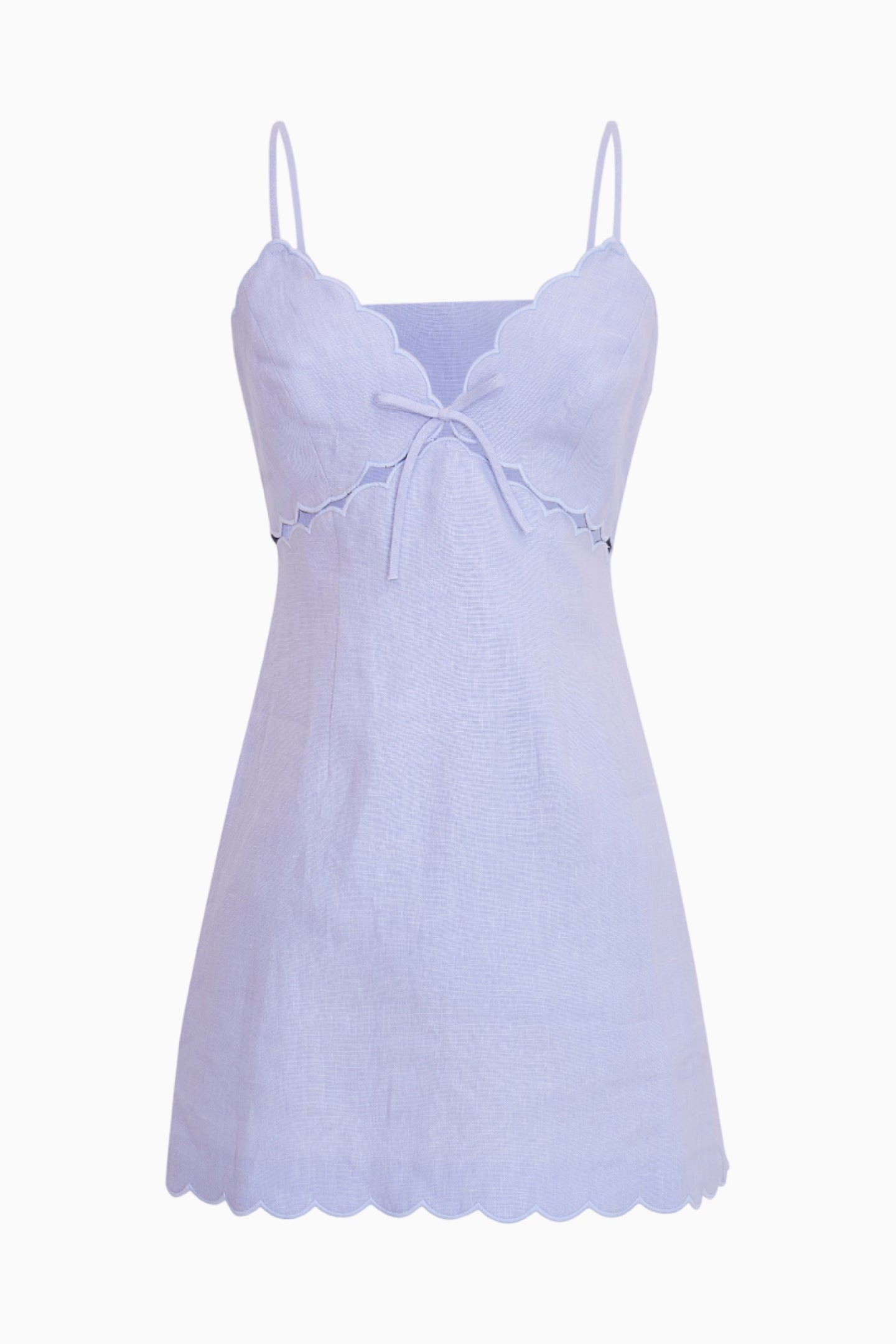 Sydow Linen Cut-Out Mini Dress - SUMMER SKY BLUE-Charming Rule