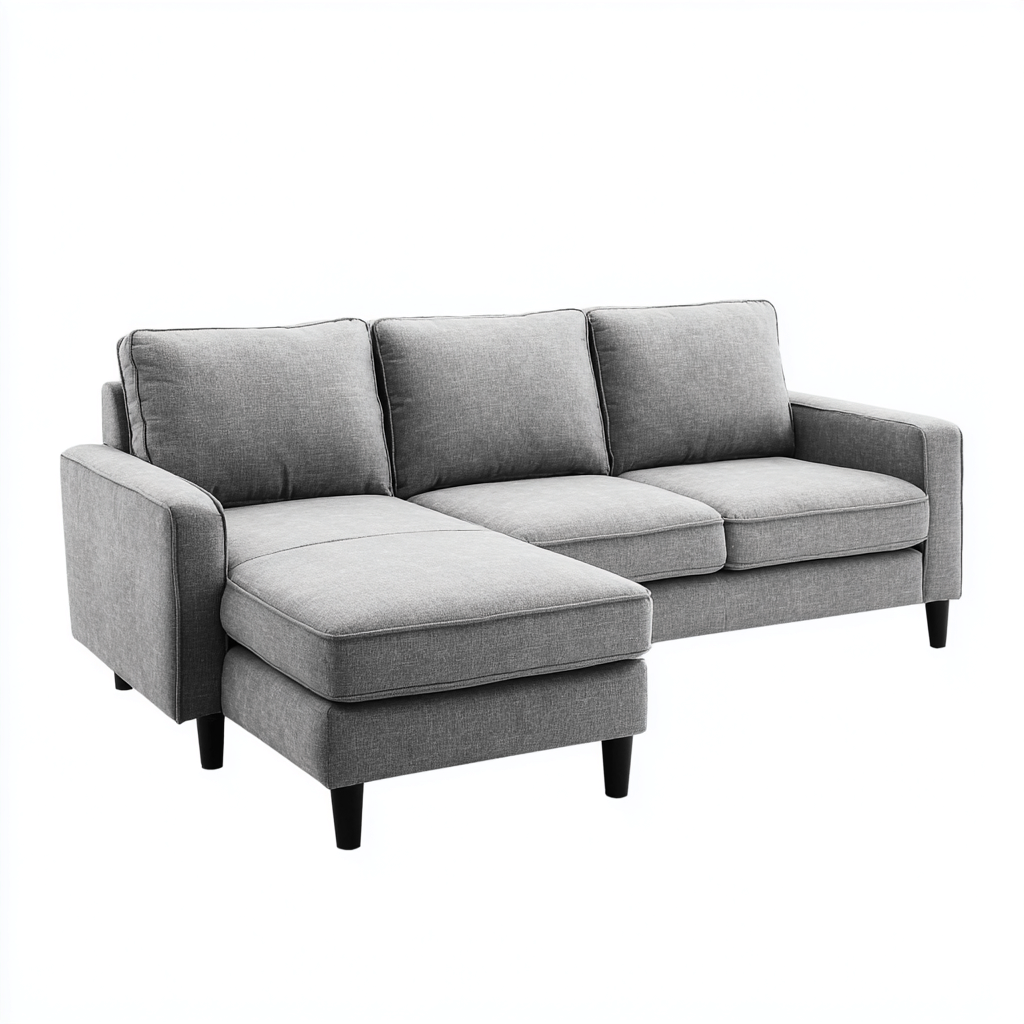 Hoekbank - stof - 270x175x85 cm - lichtgrijs - eigentijds ontwerp-Chicuse