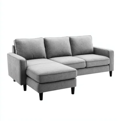 Hoekbank - stof - 270x175x85 cm - lichtgrijs - eigentijds ontwerp-Chicuse