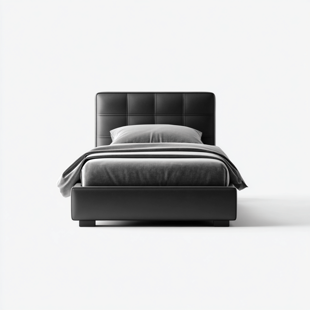 Eenpersoonsbed - Kunstleer-hout - 200x100x95 cm - Zwart - Modern ontwerp-Chicuse