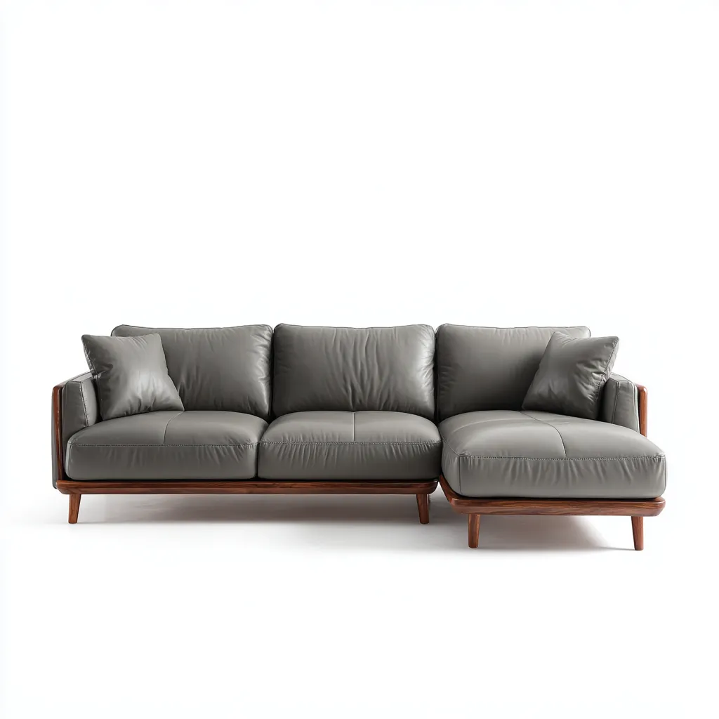 Hoekbank - leer - 280x180x85 cm - grijs - modern ontwerp-Chicuse